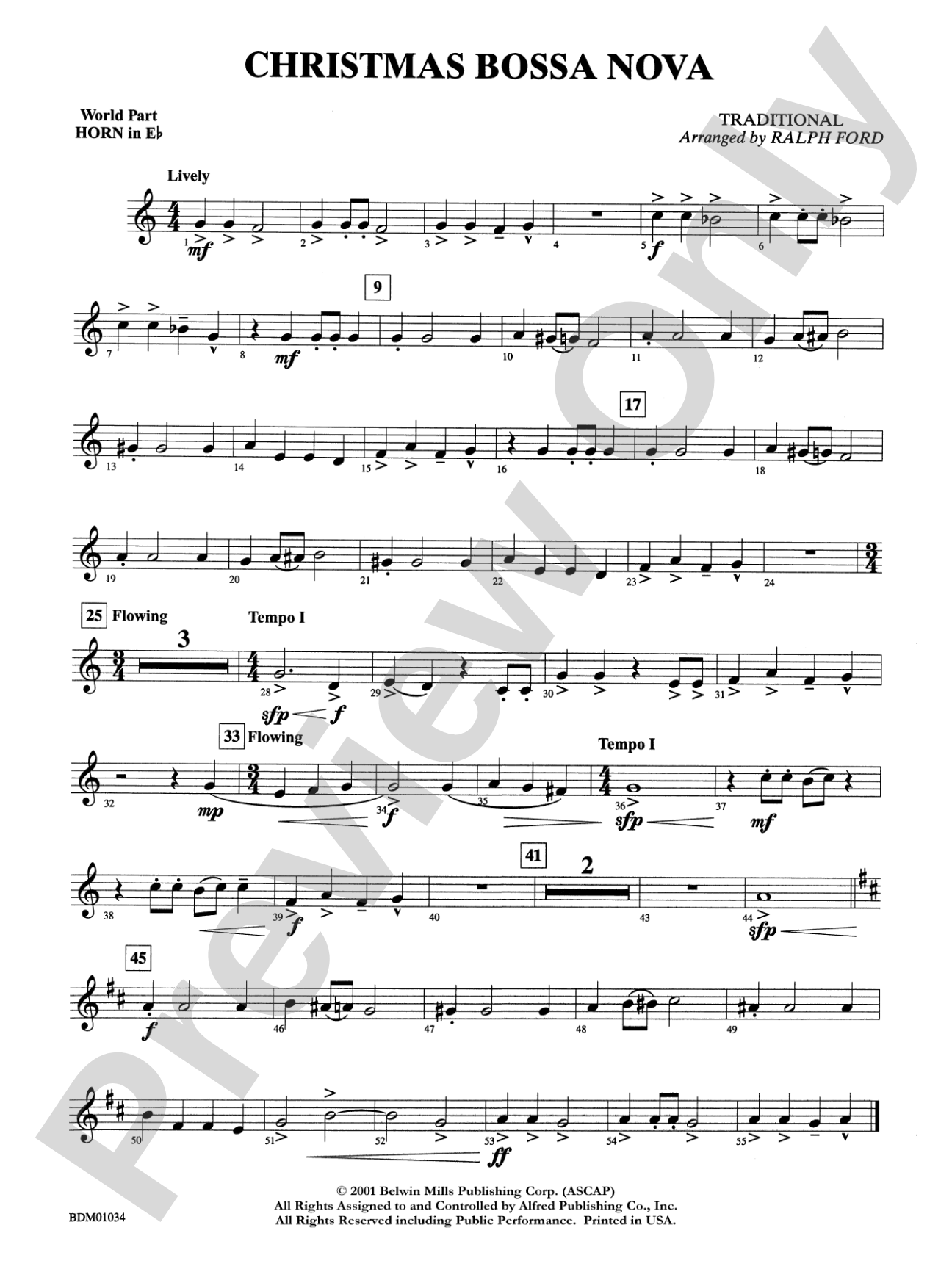 Christmas Bossa Nova: WP 1st Horn in E-flat