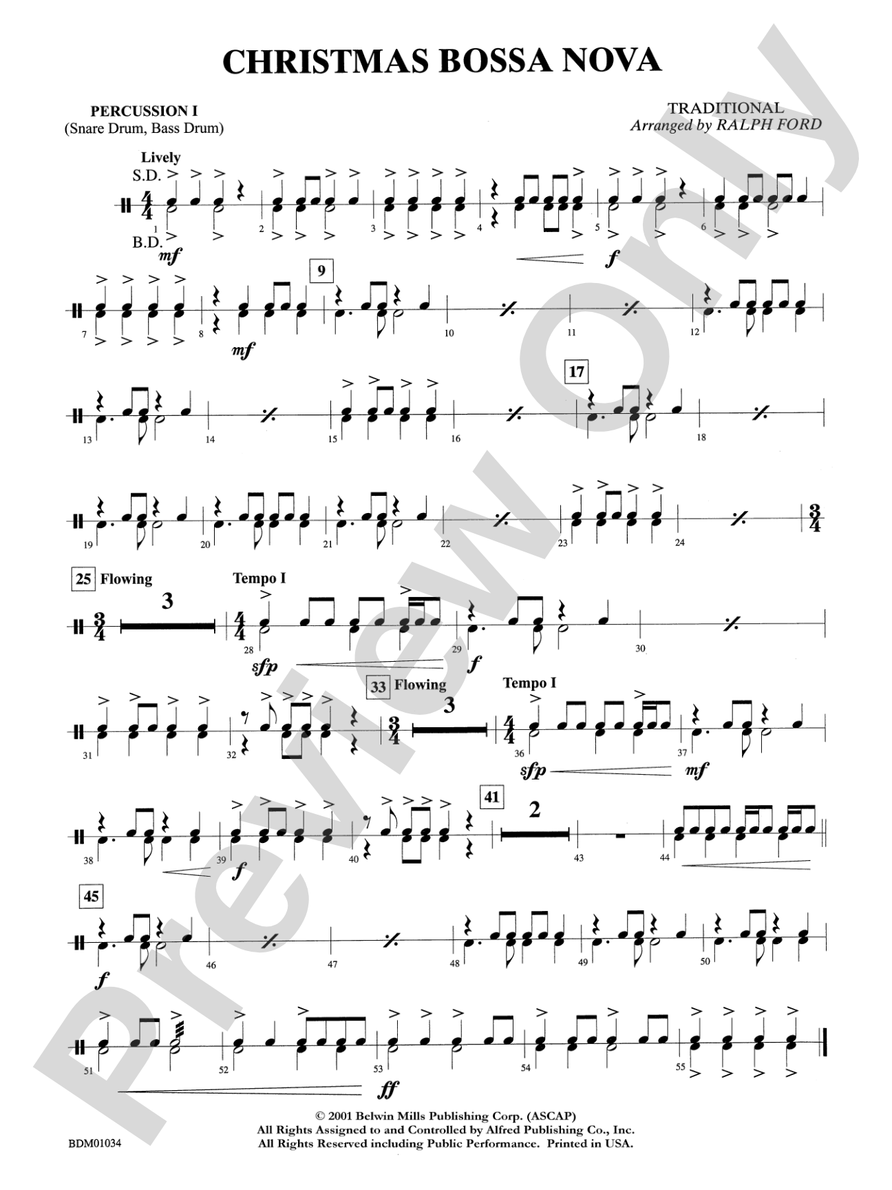 Christmas Bossa Nova: 1st Percussion