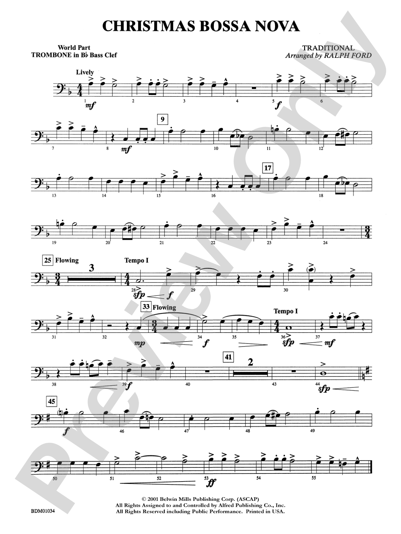 Christmas Bossa Nova: WP 1st B-flat Trombone B.C.