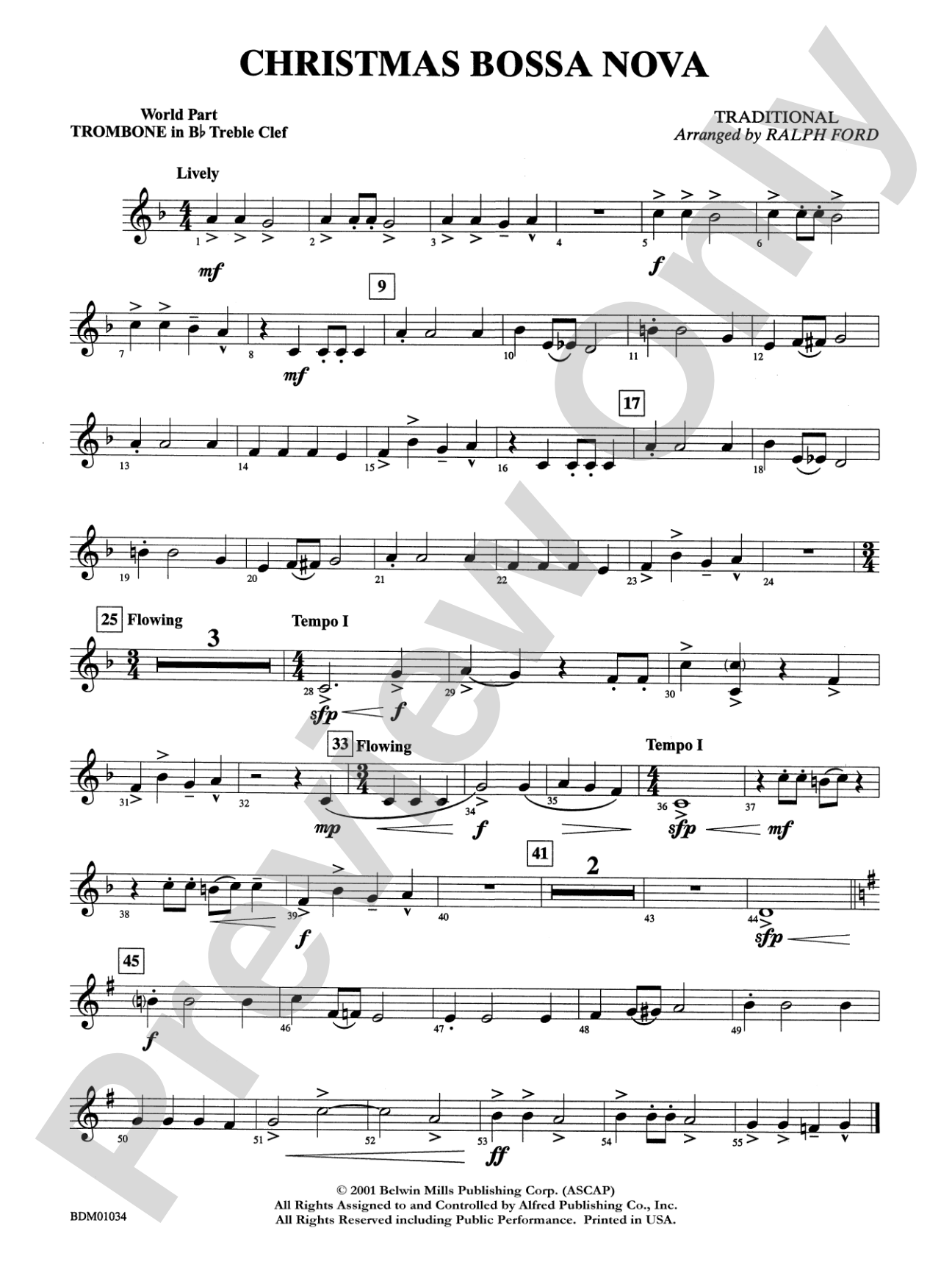 Christmas Bossa Nova: WP 1st B-flat Trombone T.C.