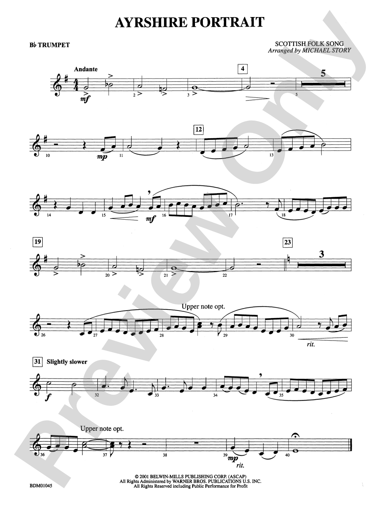 Ayrshire Portrait: 1st B-flat Trumpet