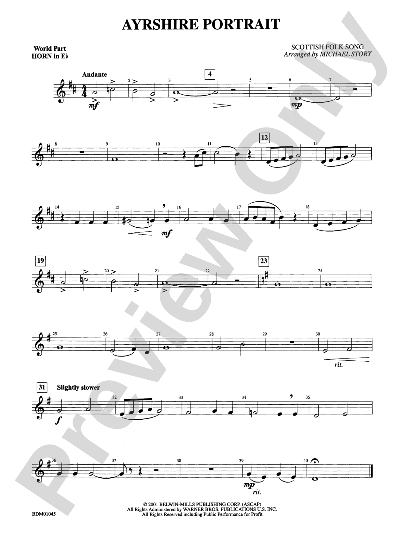 Ayrshire Portrait: (wp) 1st Horn in E-flat