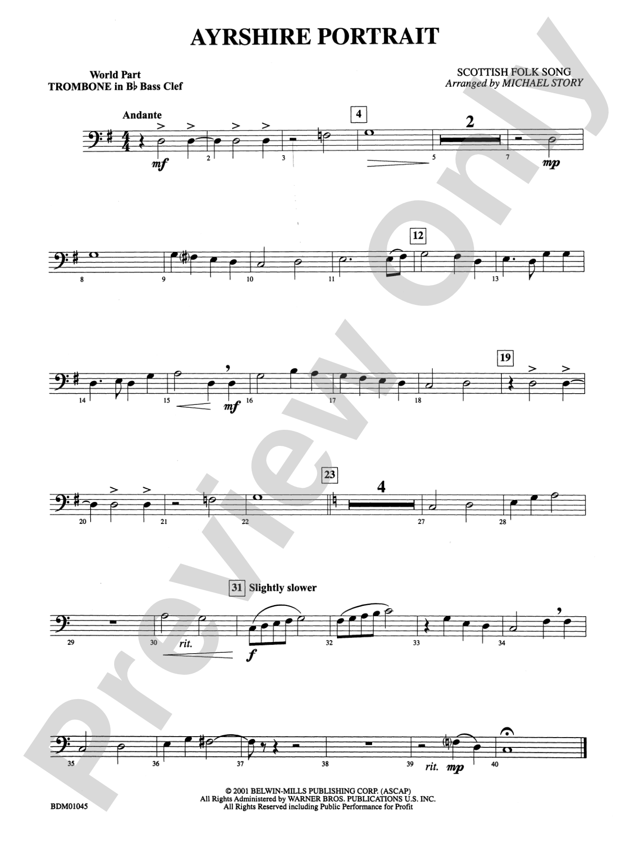 Ayrshire Portrait: (wp) 1st B-flat Trombone B.C.
