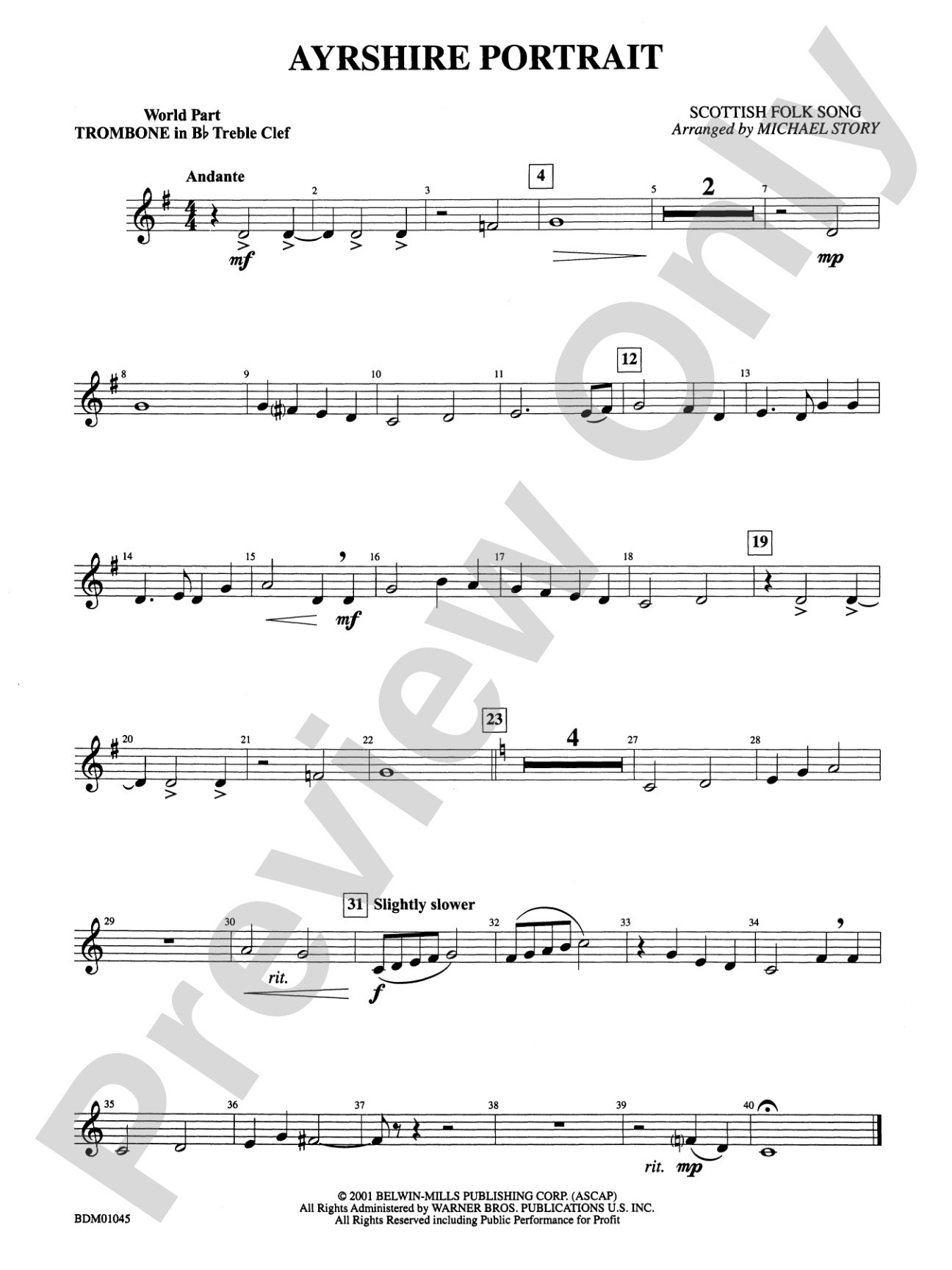 Ayrshire Portrait: (wp) 1st B-flat Trombone T.C.