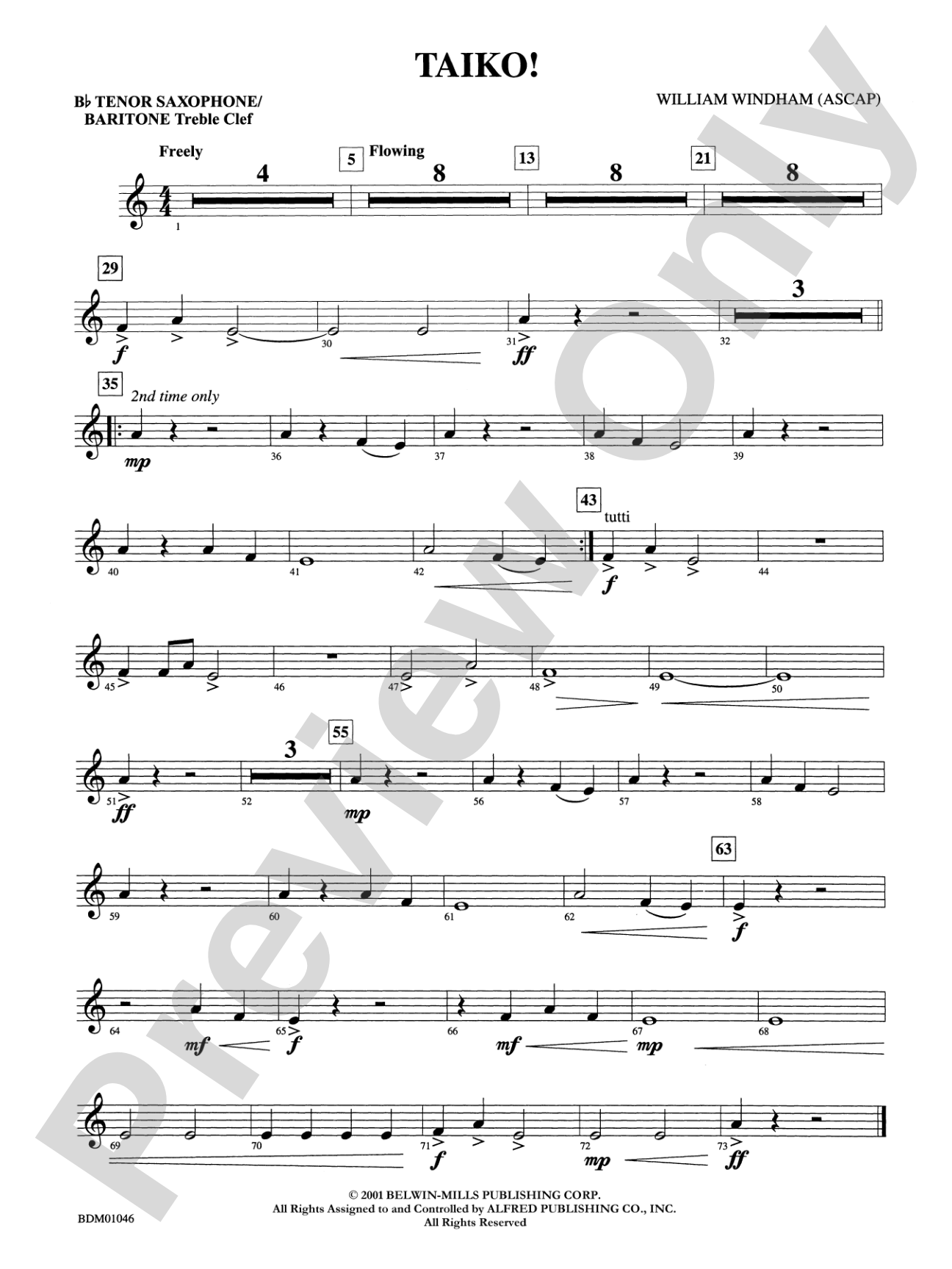 Taiko!: B-flat Tenor Saxophone