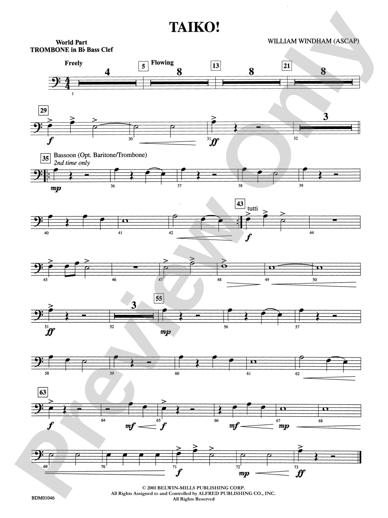 Taiko!: (wp) 1st B-flat Trombone B.C.