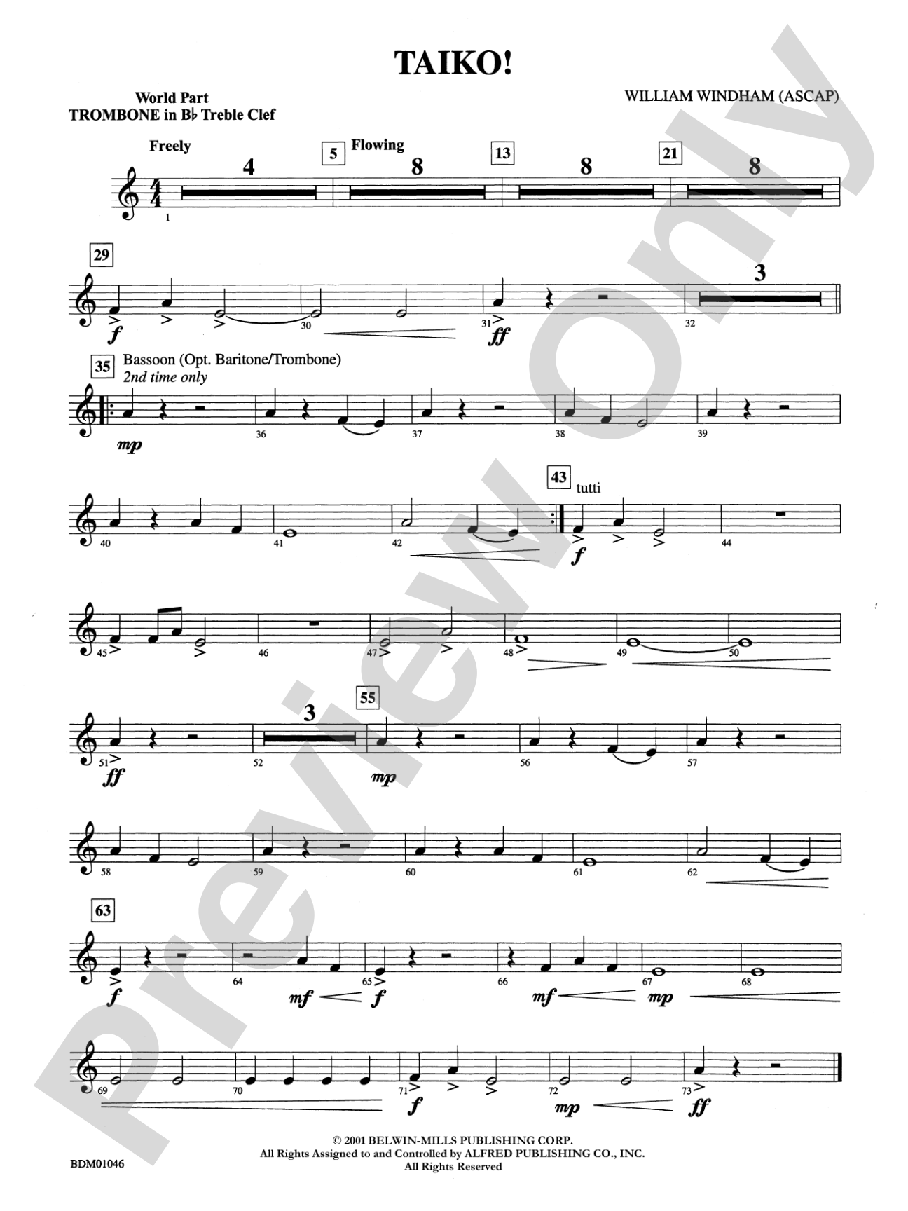 Taiko!: (wp) 1st B-flat Trombone T.C.