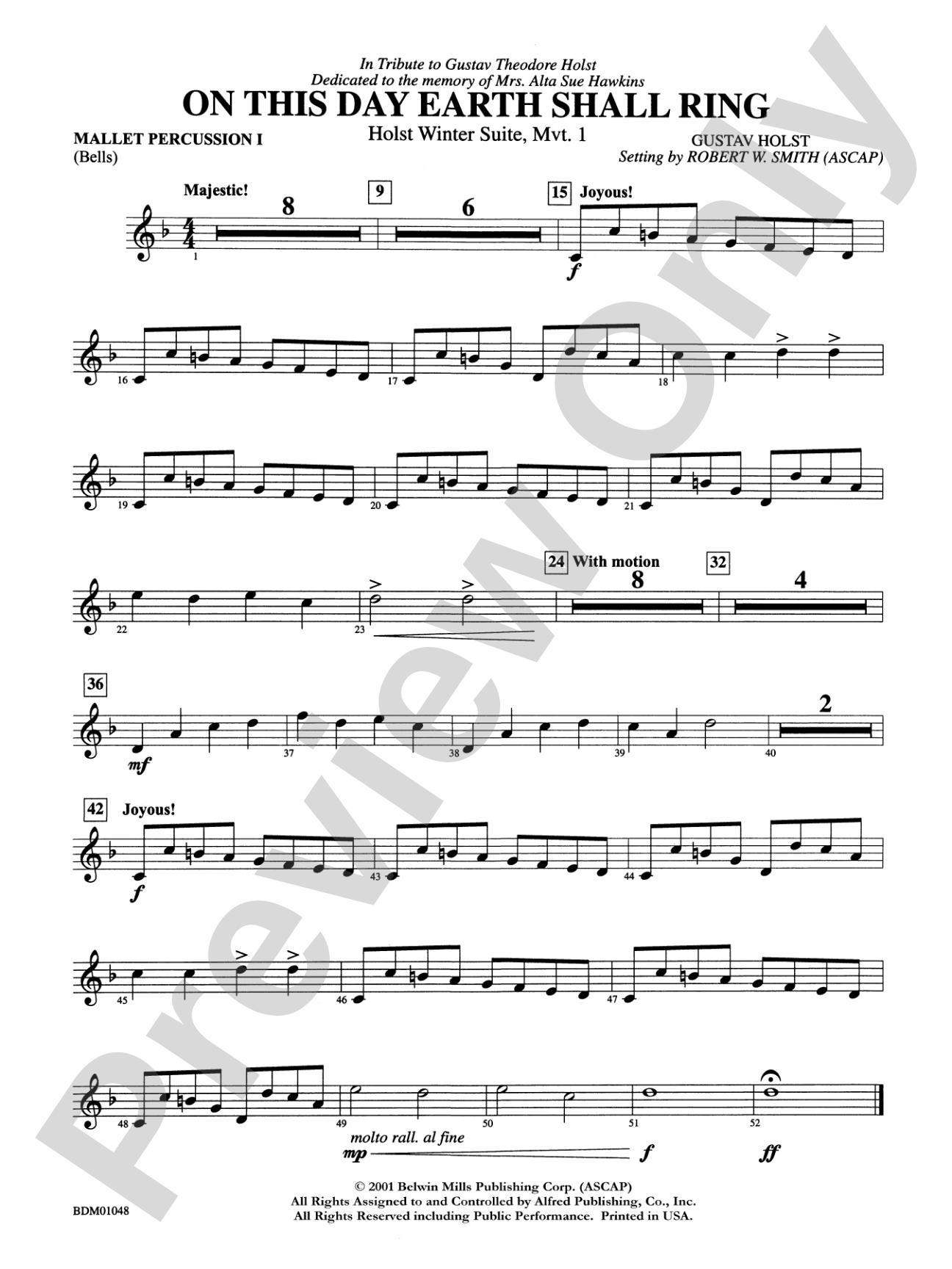 On This Day Earth Shall Ring (Holst Winter Suite, Mvt. I): Mallets