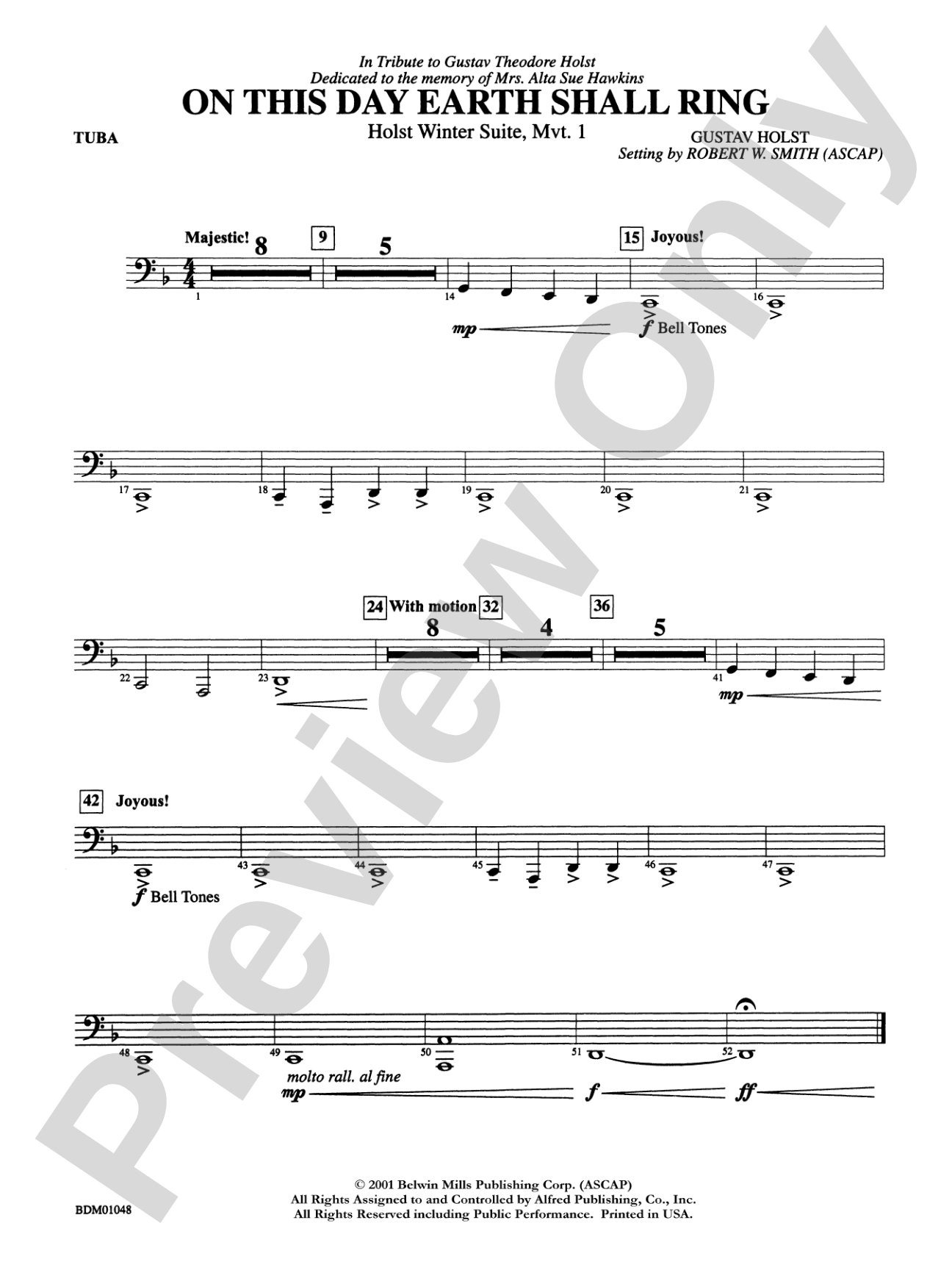 On This Day Earth Shall Ring (Holst Winter Suite, Mvt. I): Tuba