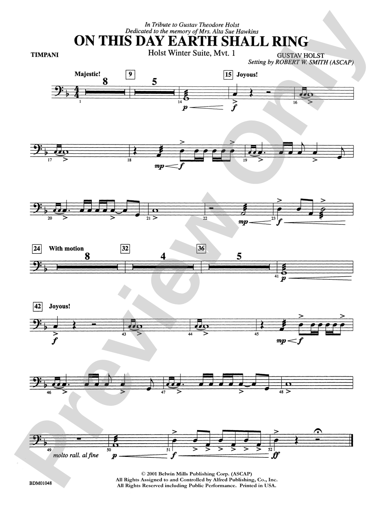 On This Day Earth Shall Ring (Holst Winter Suite, Mvt. I): Timpani