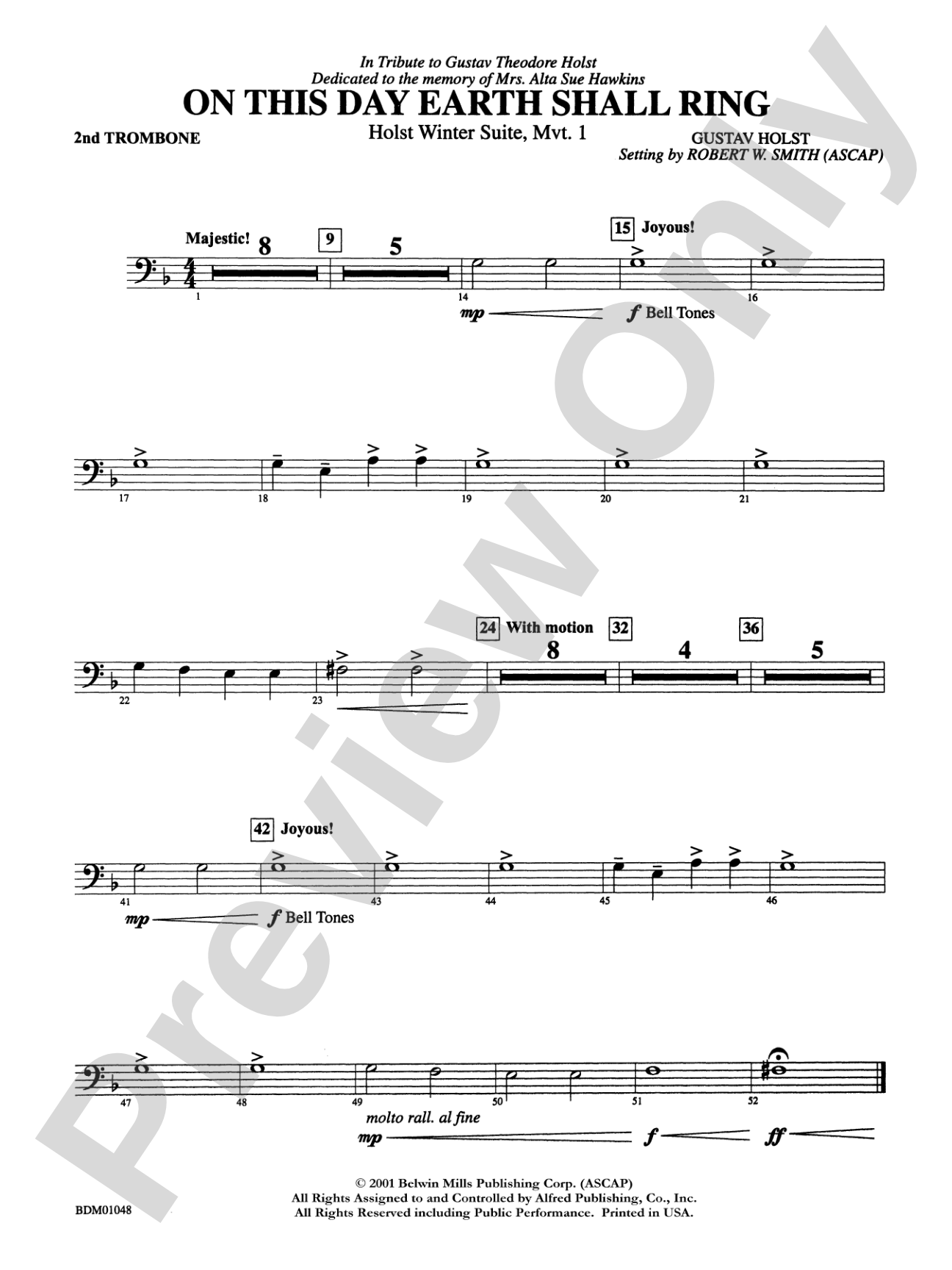 On This Day Earth Shall Ring (Holst Winter Suite, Mvt. I): 2nd Trombone