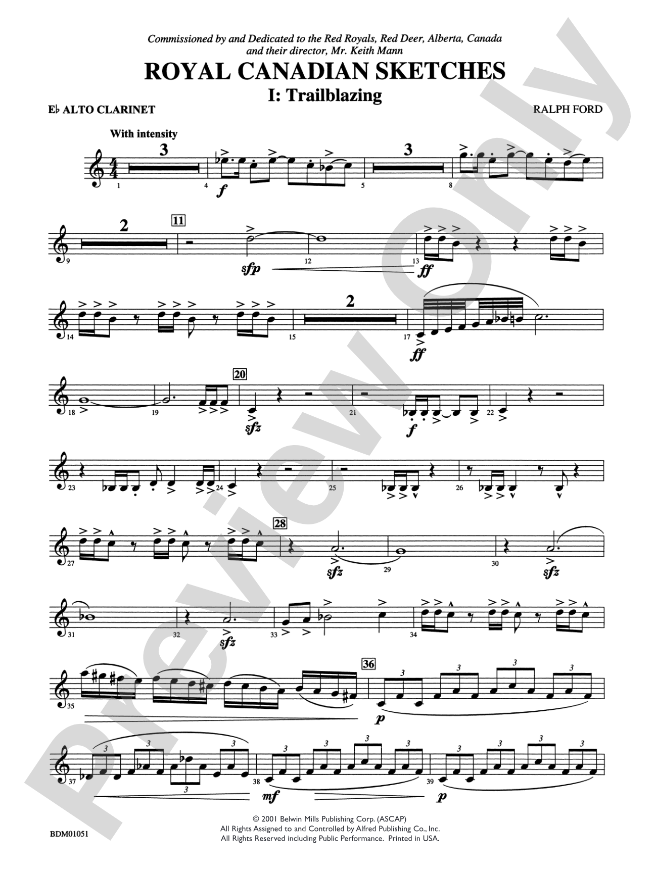 Royal Canadian Sketches: E-flat Alto Clarinet