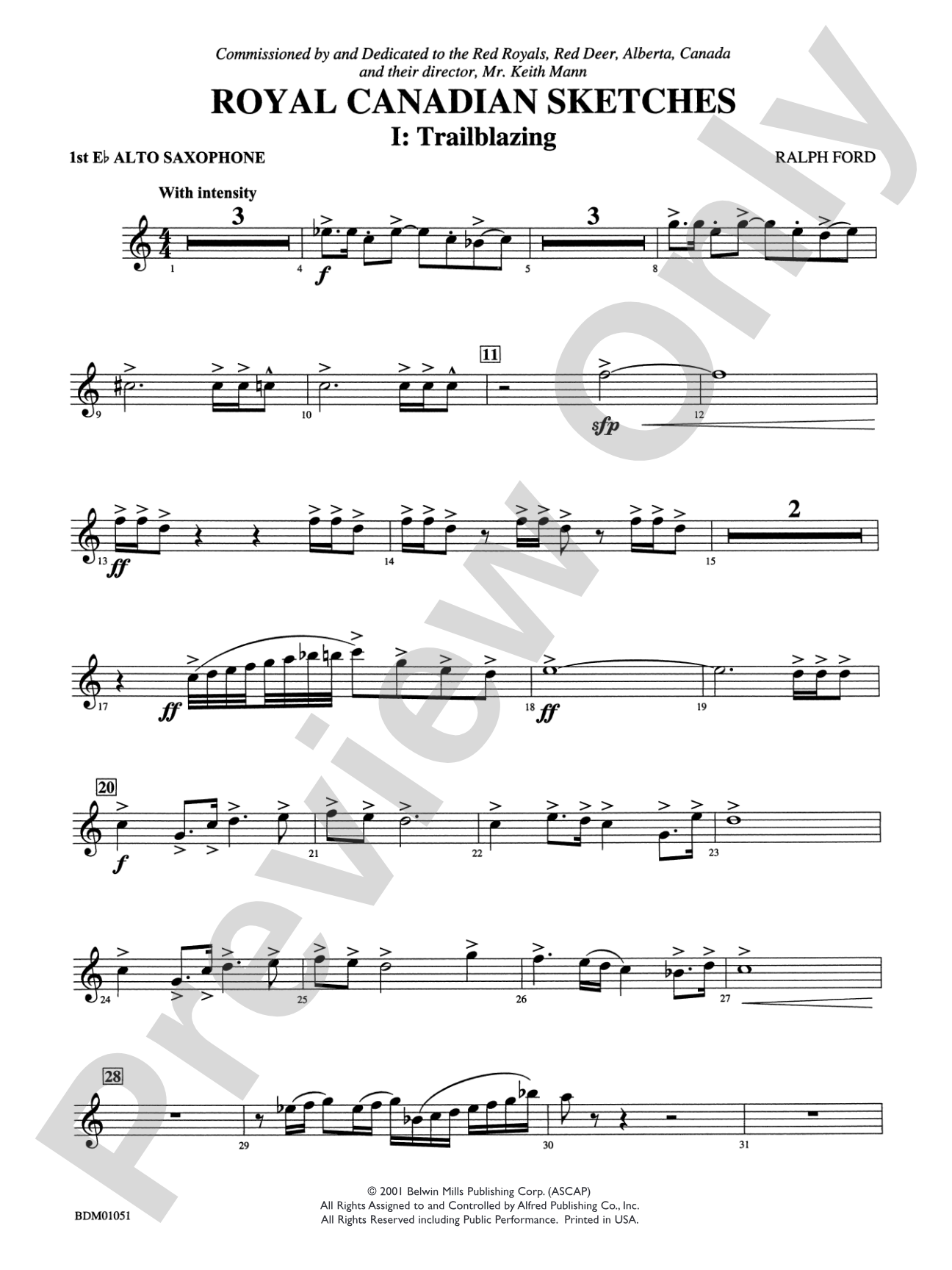 Royal Canadian Sketches: E-flat Alto Saxophone