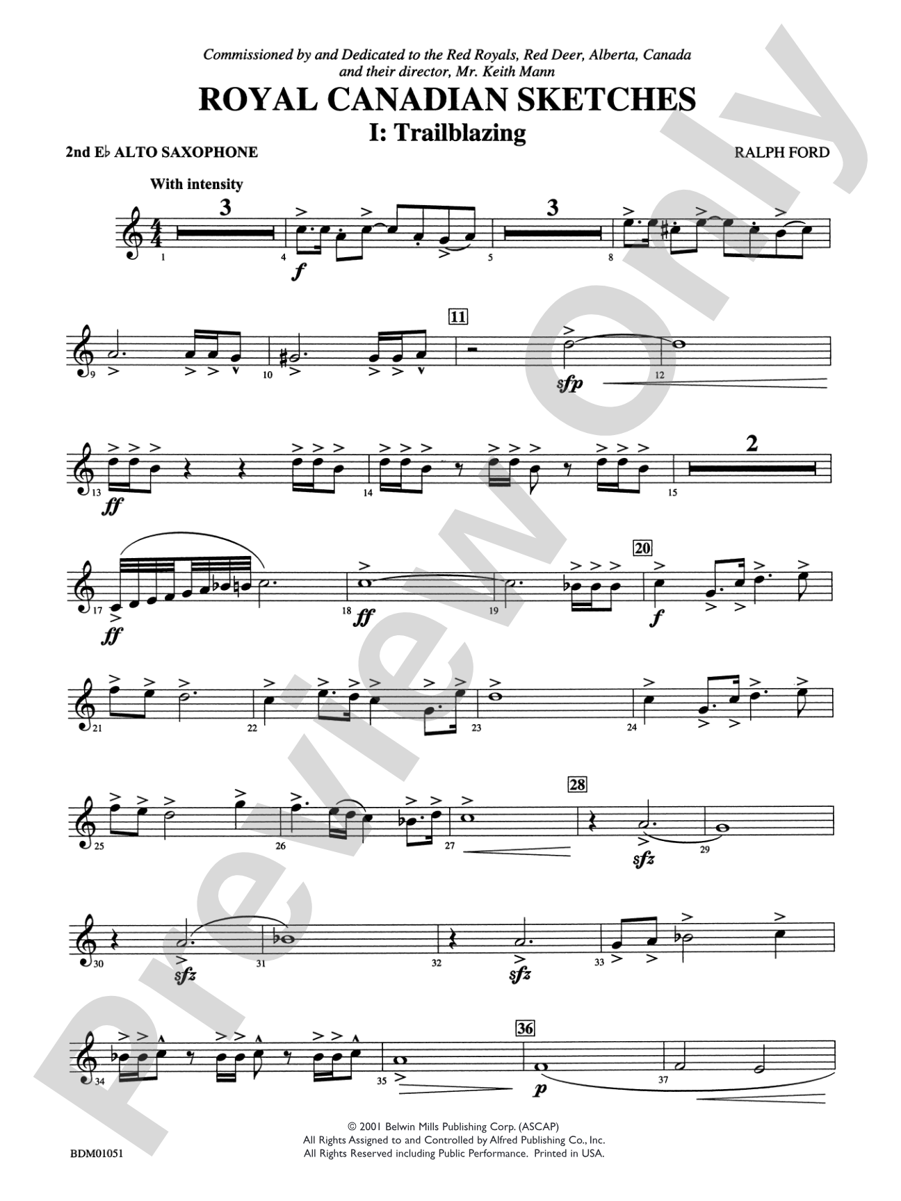 Royal Canadian Sketches: 2nd E-flat Alto Saxophone