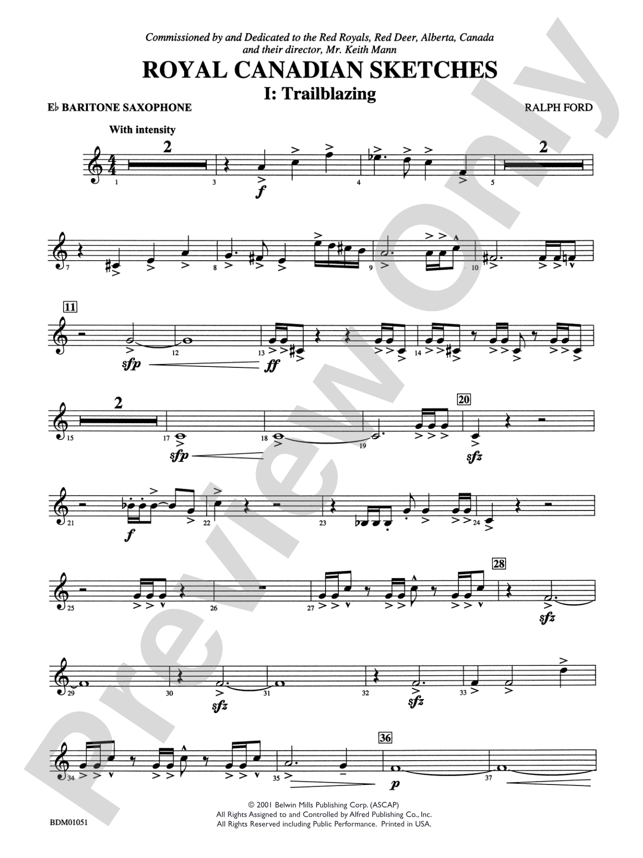 Royal Canadian Sketches: E-flat Baritone Saxophone