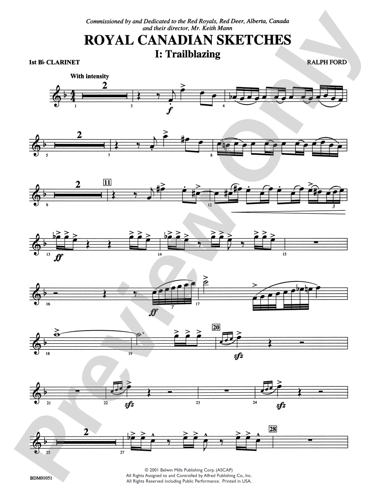 Royal Canadian Sketches: 1st B-flat Clarinet