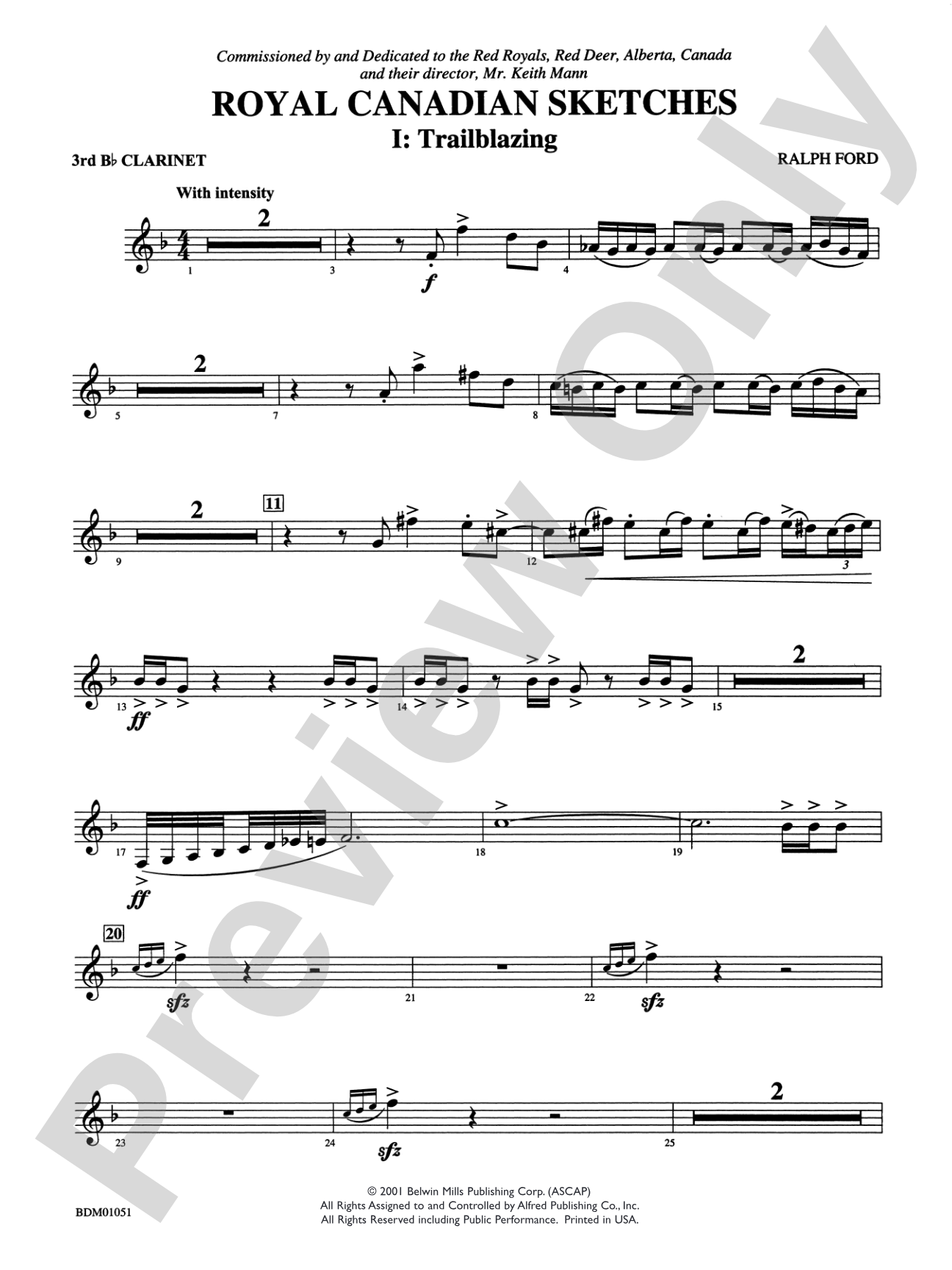 Royal Canadian Sketches: 3rd B-flat Clarinet