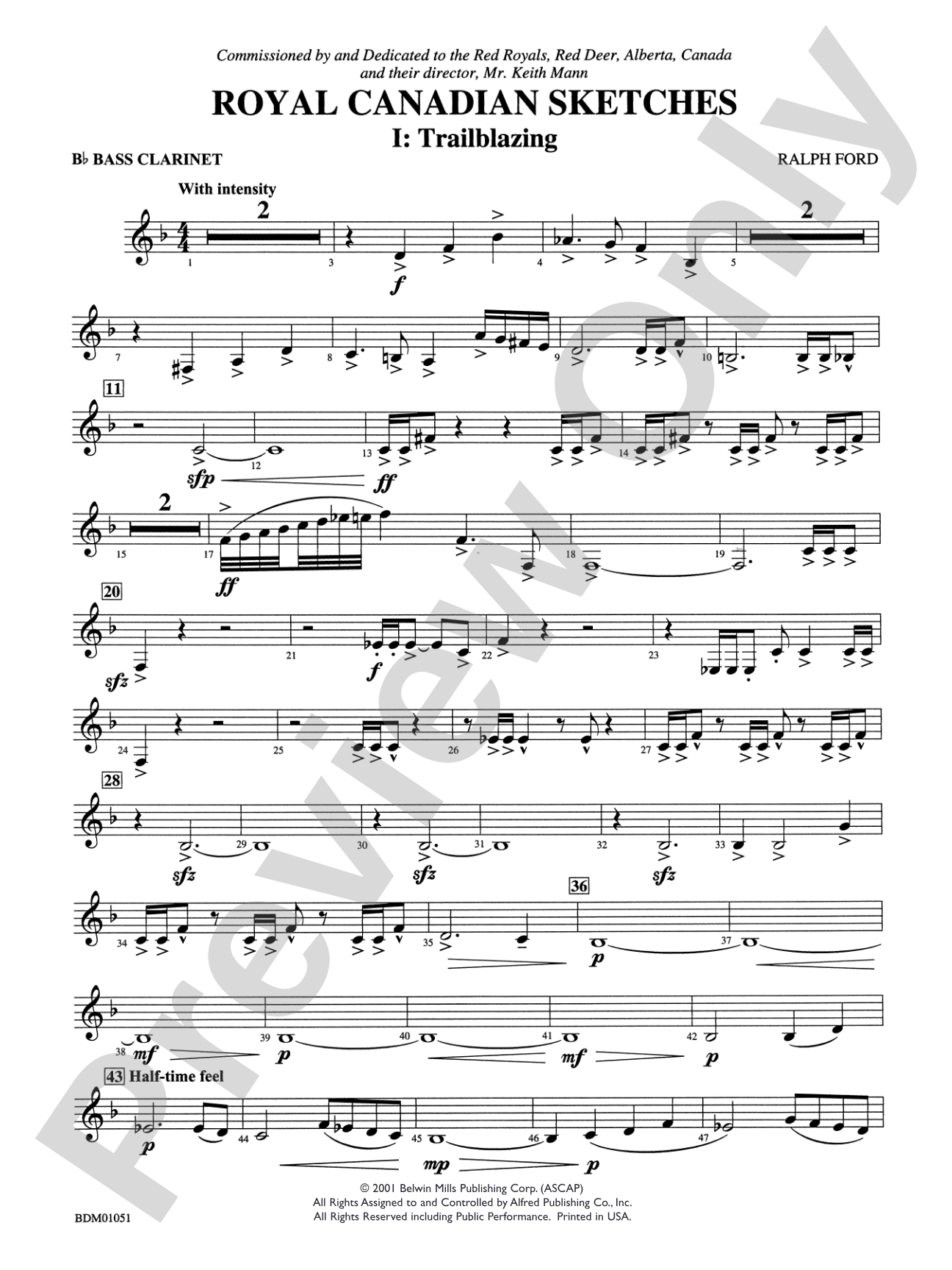 Royal Canadian Sketches: B-flat Bass Clarinet