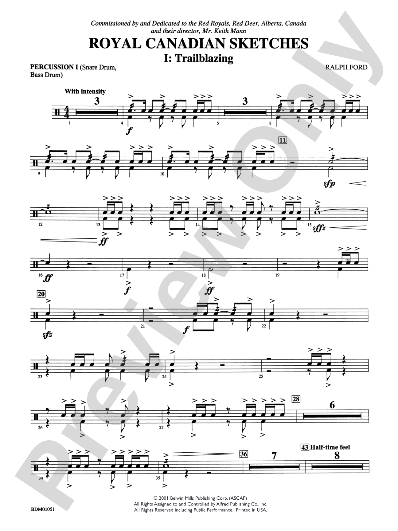 Royal Canadian Sketches: 1st Percussion