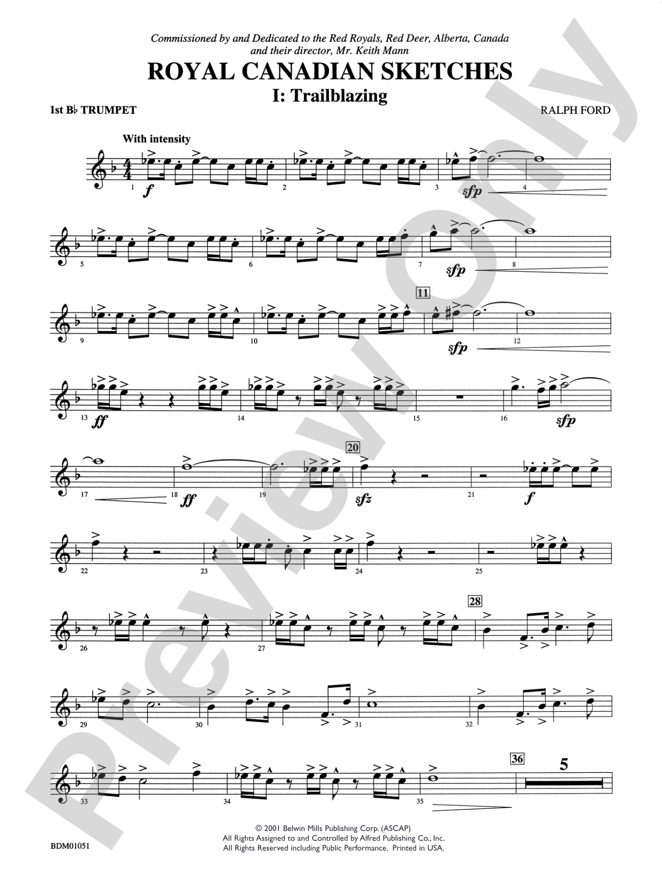 Royal Canadian Sketches: 1st B-flat Trumpet