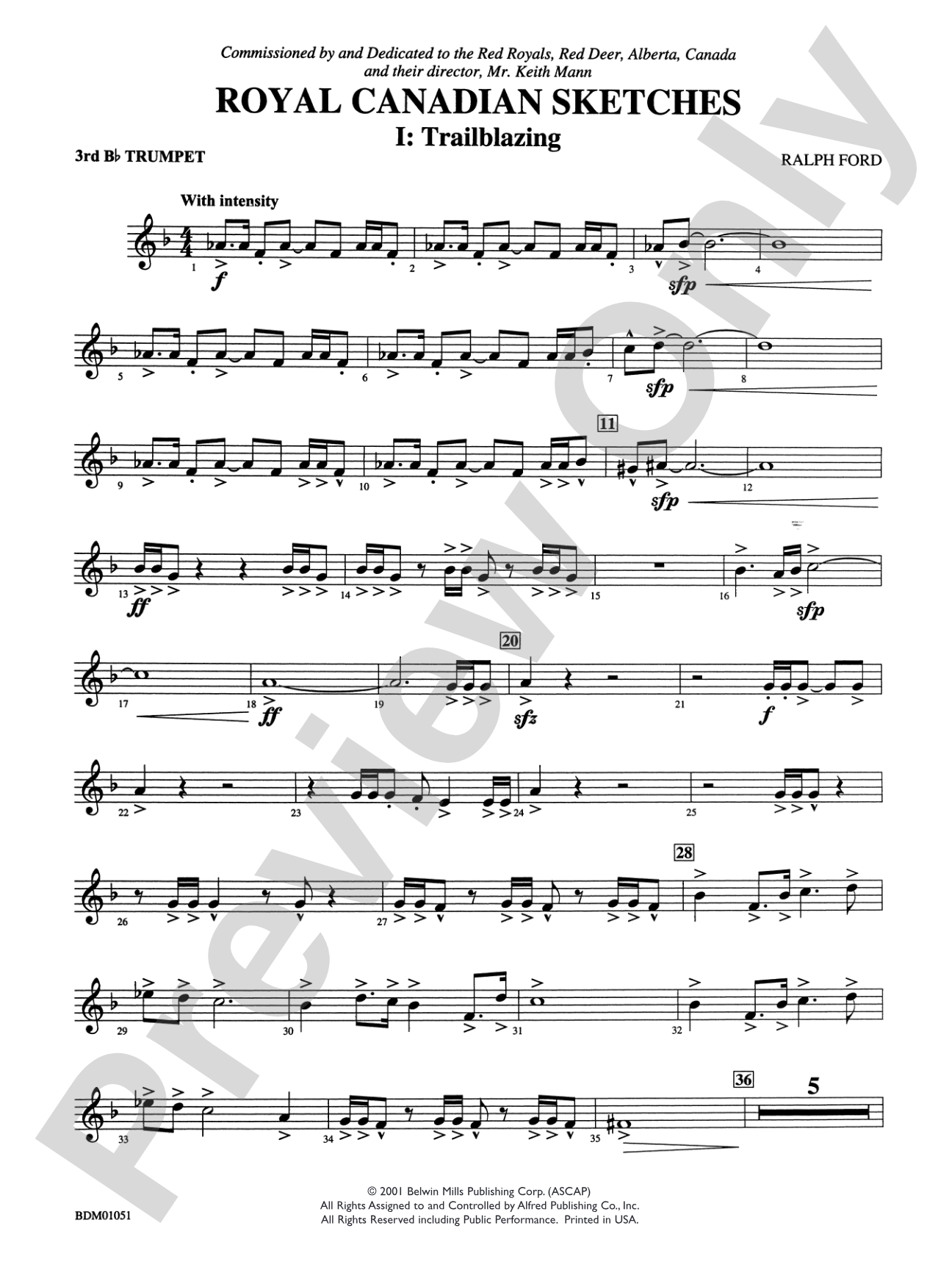 Royal Canadian Sketches: 3rd B-flat Trumpet