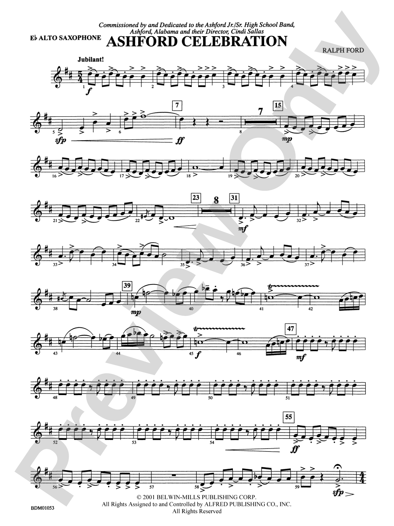 Ashford Celebration: E-flat Alto Saxophone