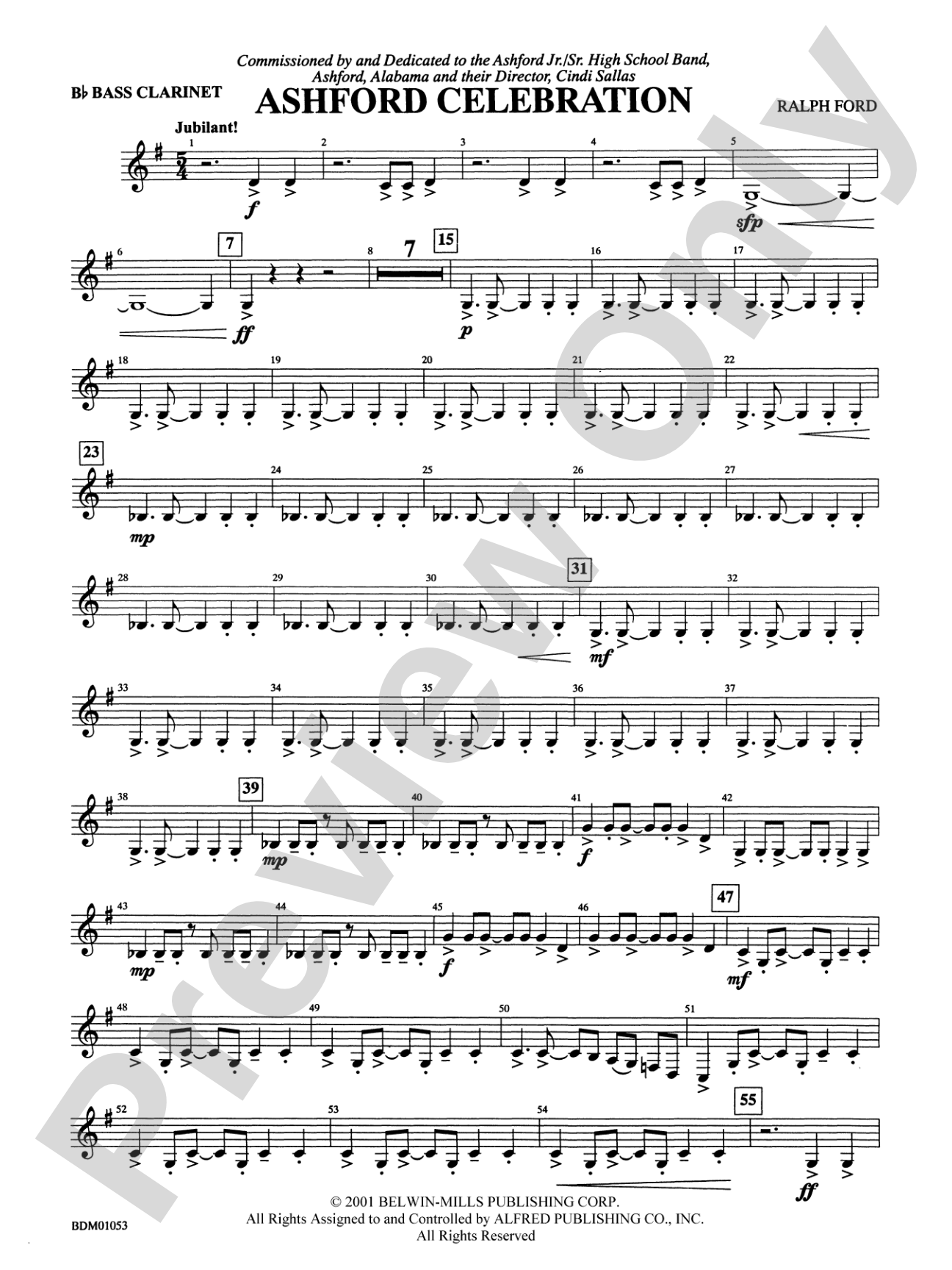 Ashford Celebration: B-flat Bass Clarinet
