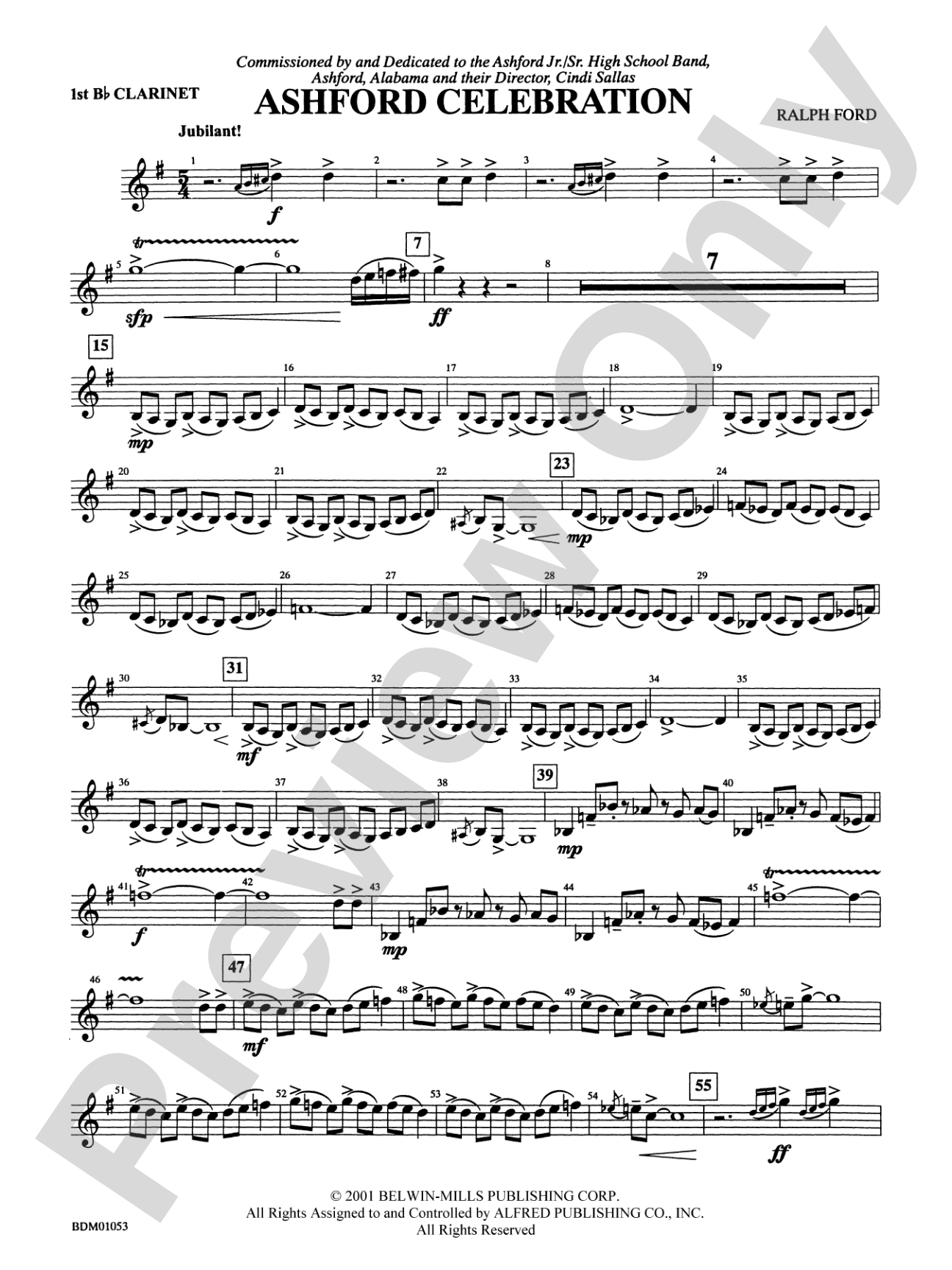 Ashford Celebration: 1st B-flat Clarinet