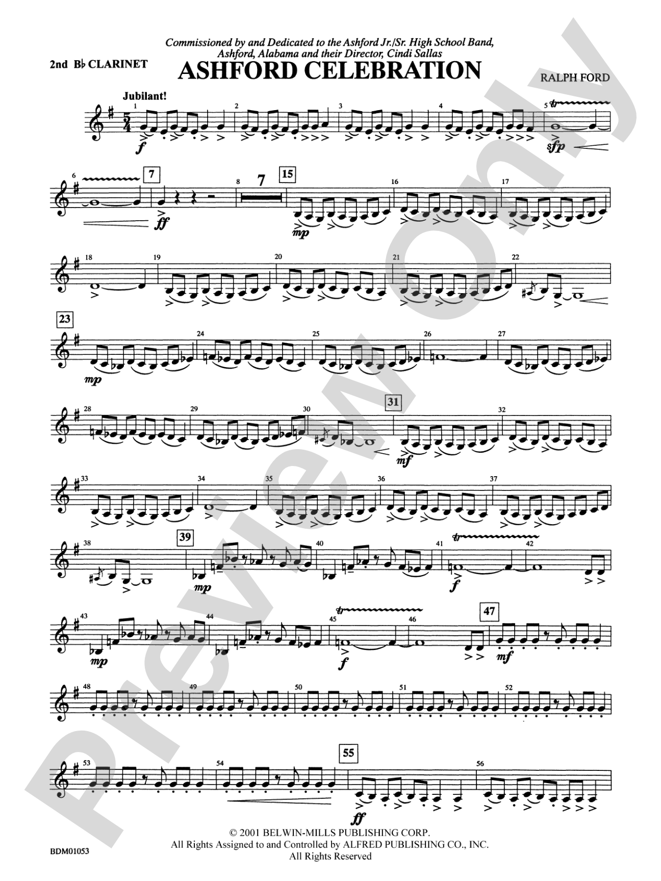 Ashford Celebration: 2nd B-flat Clarinet