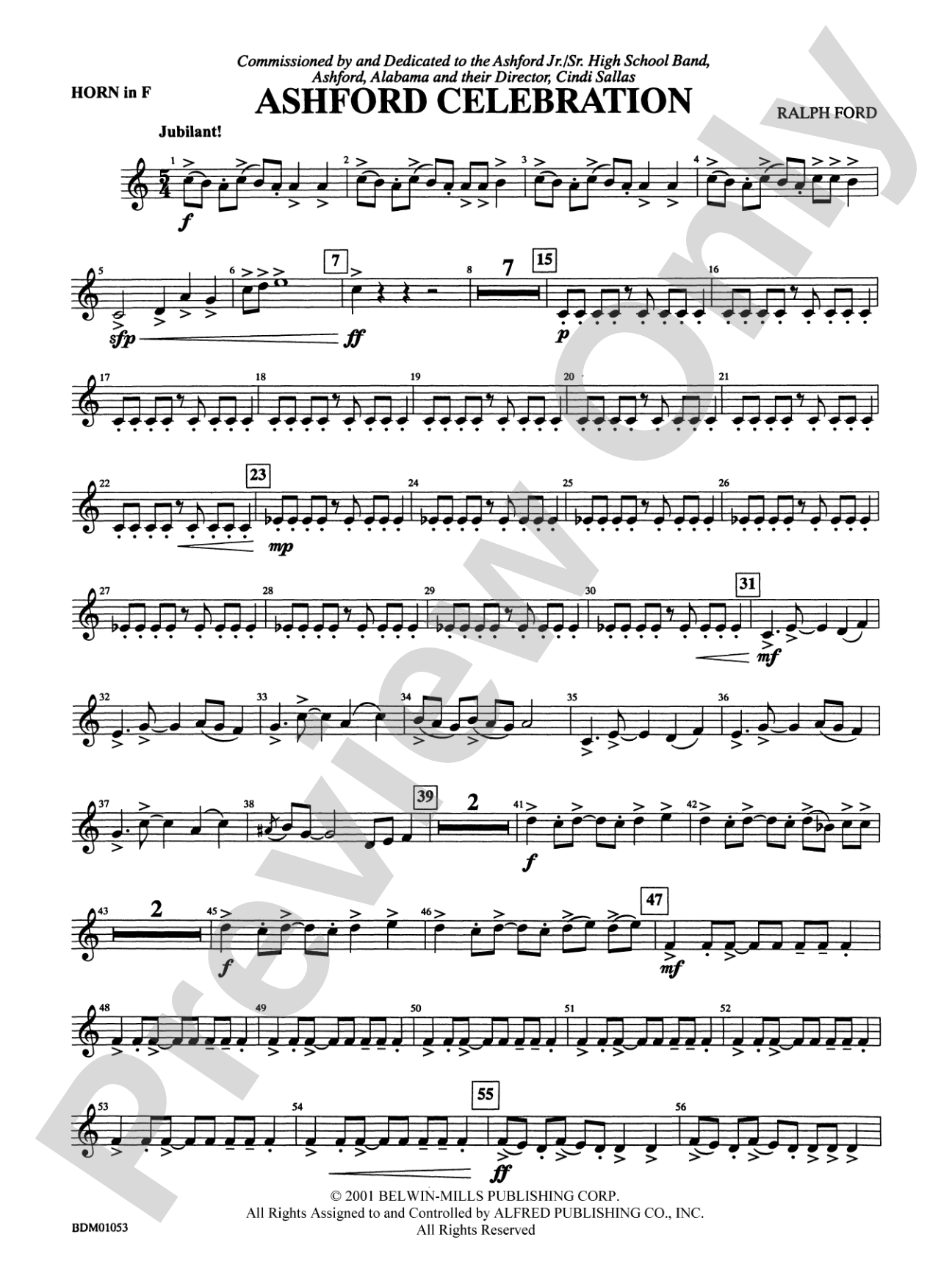 Ashford Celebration: 1st F Horn