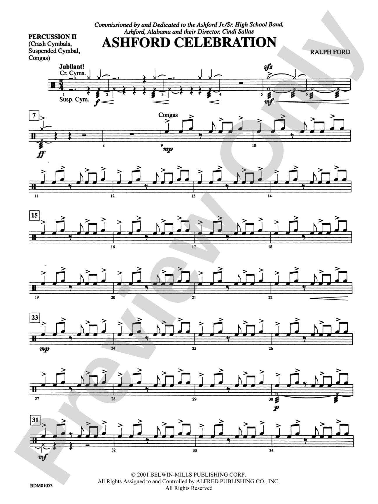 Ashford Celebration: 2nd Percussion