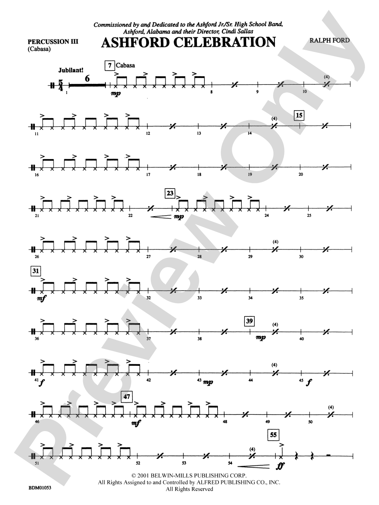 Ashford Celebration: 3rd Percussion