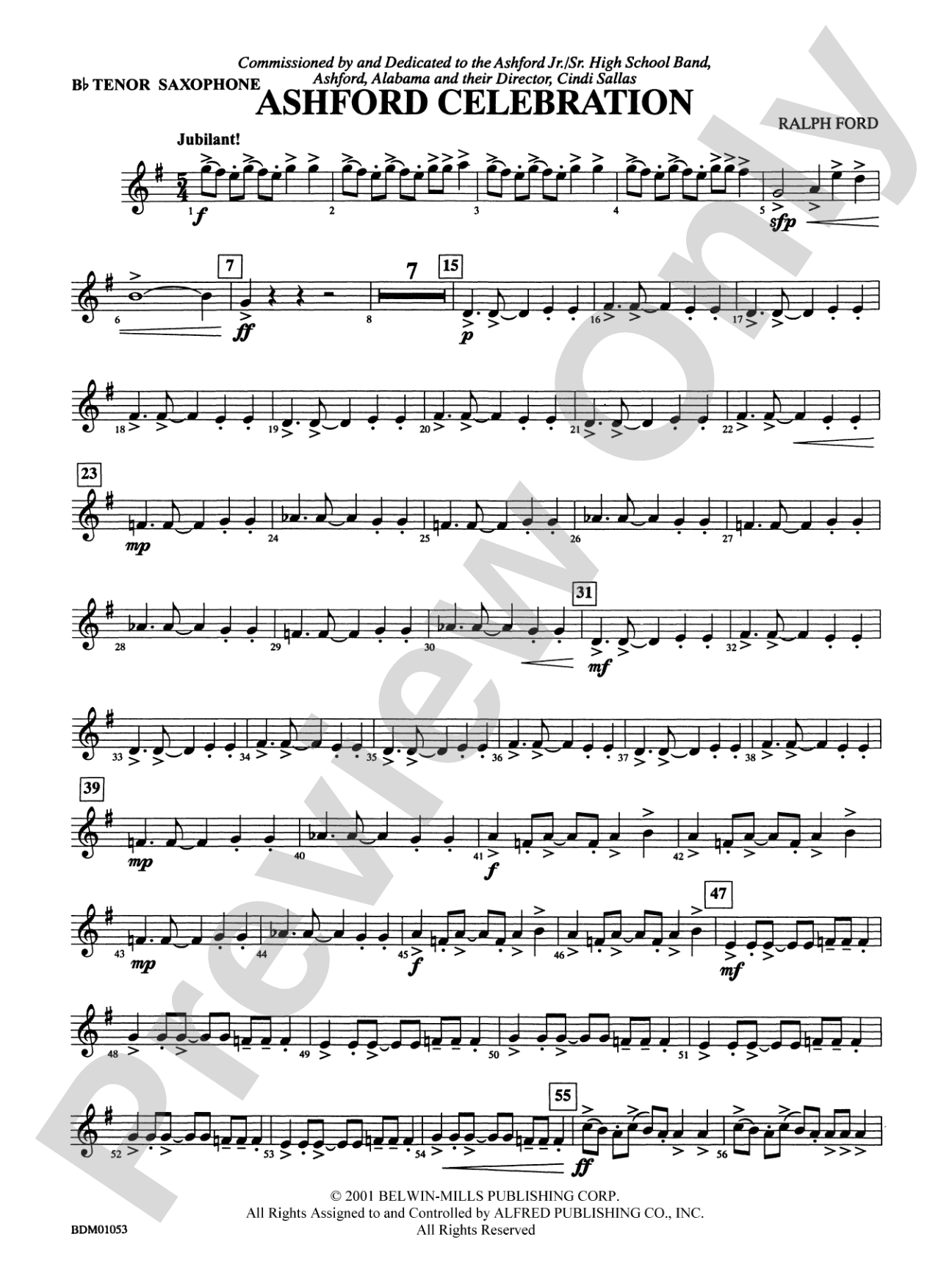 Ashford Celebration: B-flat Tenor Saxophone