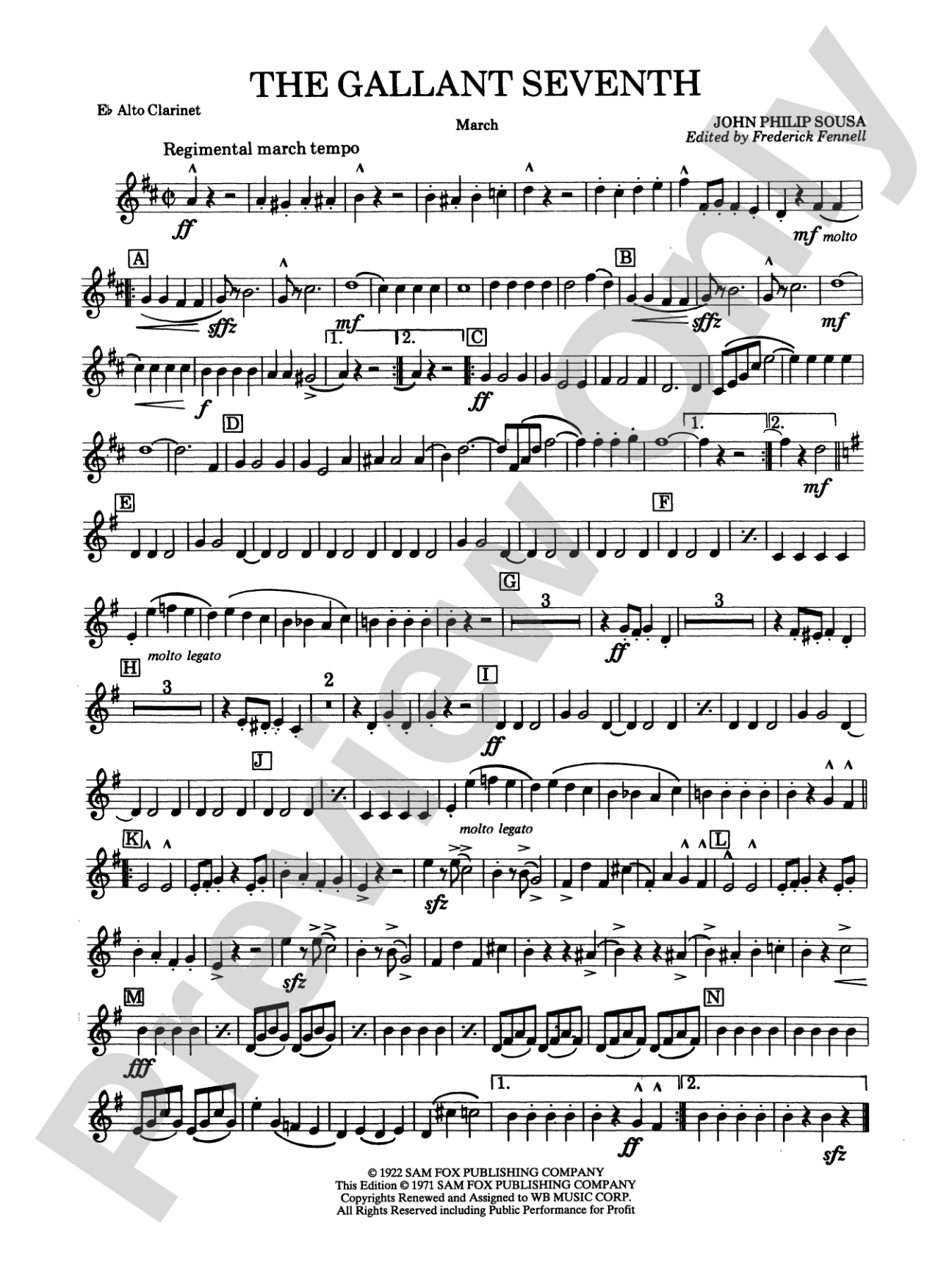 The Gallant Seventh: E-flat Alto Clarinet