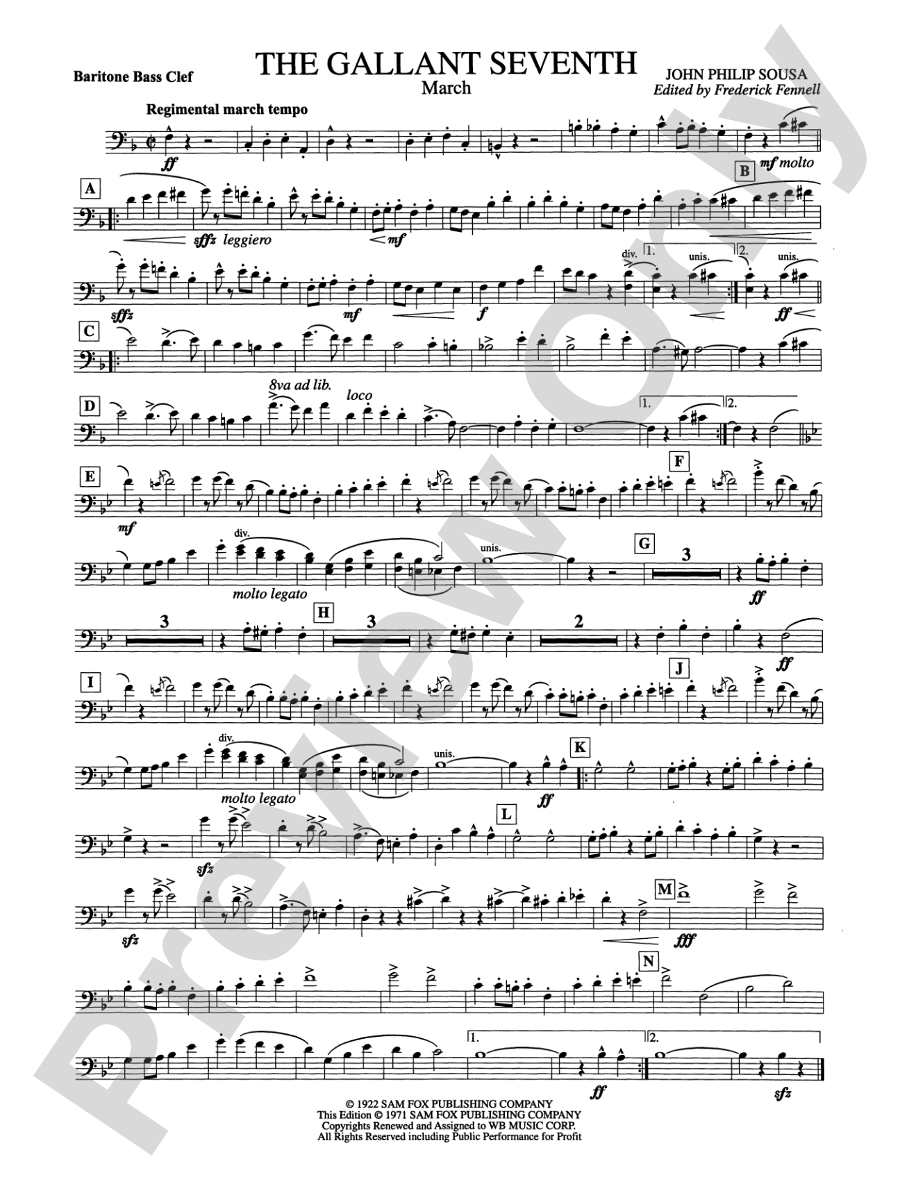 The Gallant Seventh: Baritone B.C.