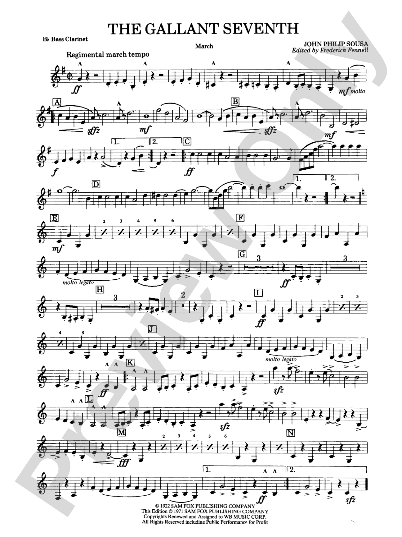 The Gallant Seventh: B-flat Bass Clarinet