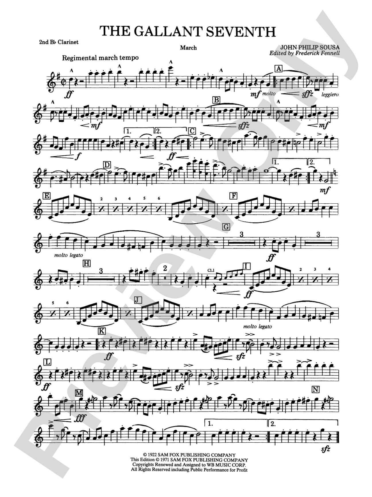 The Gallant Seventh: 2nd B-flat Clarinet