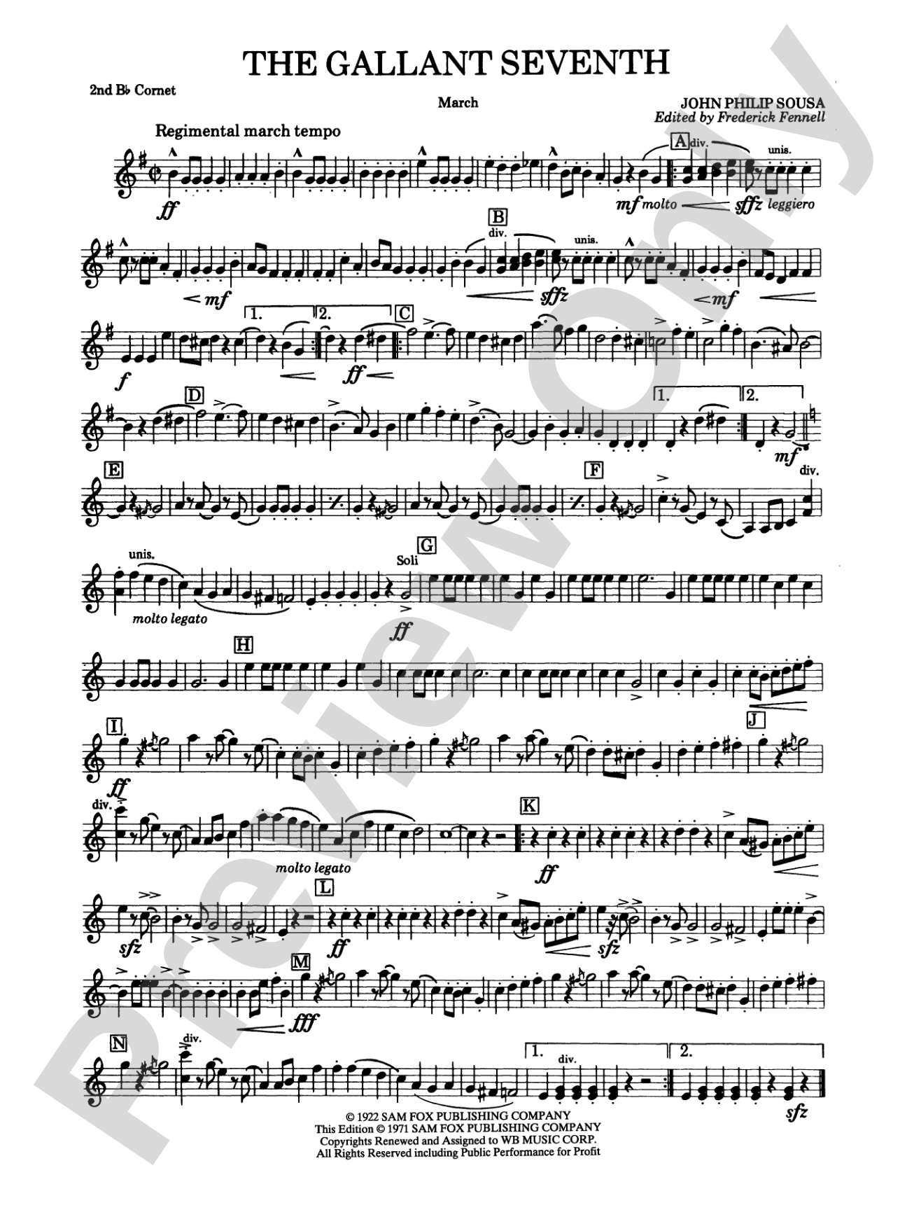 The Gallant Seventh: 2nd B-flat Cornet