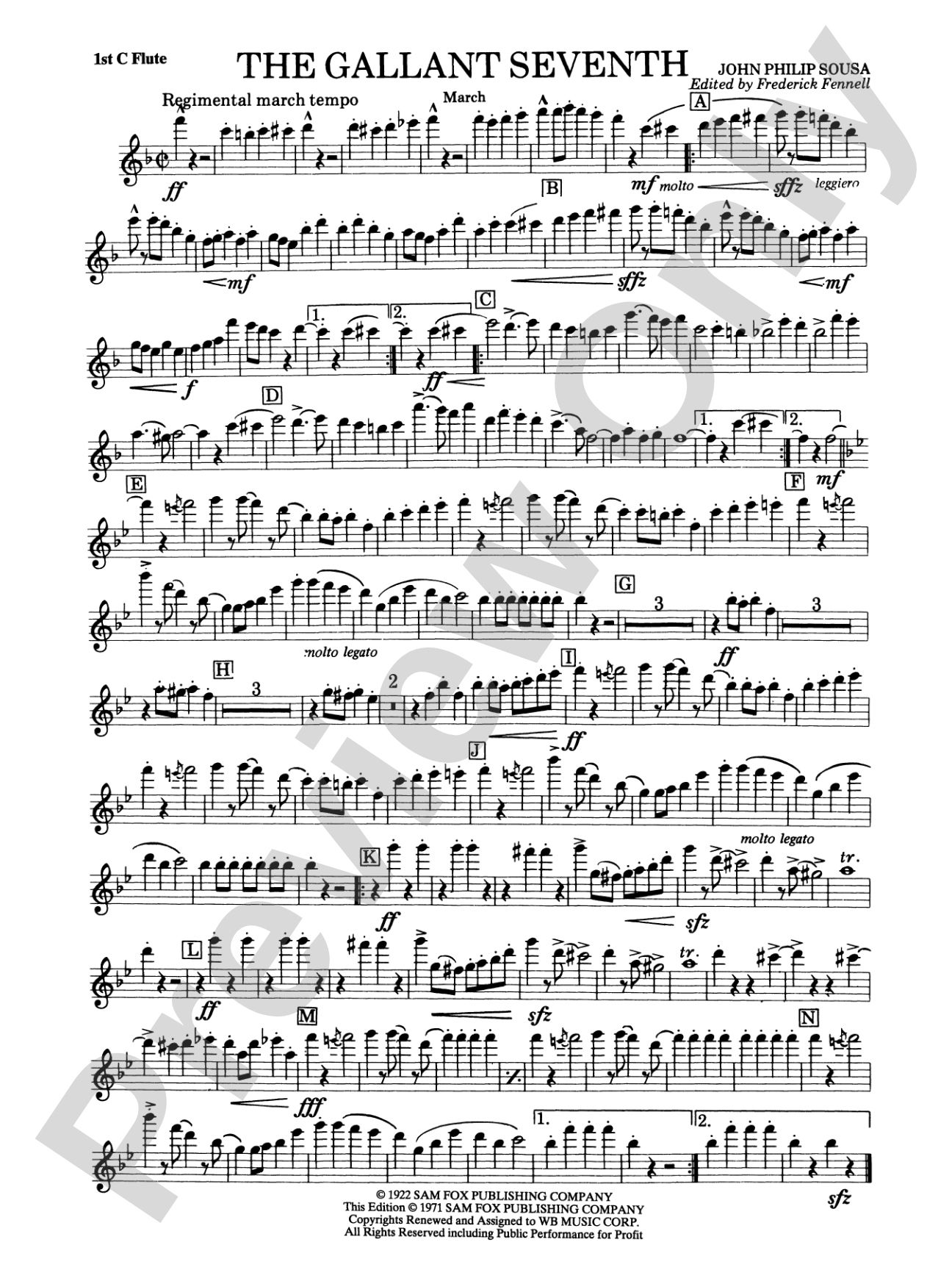 The Gallant Seventh: Flute