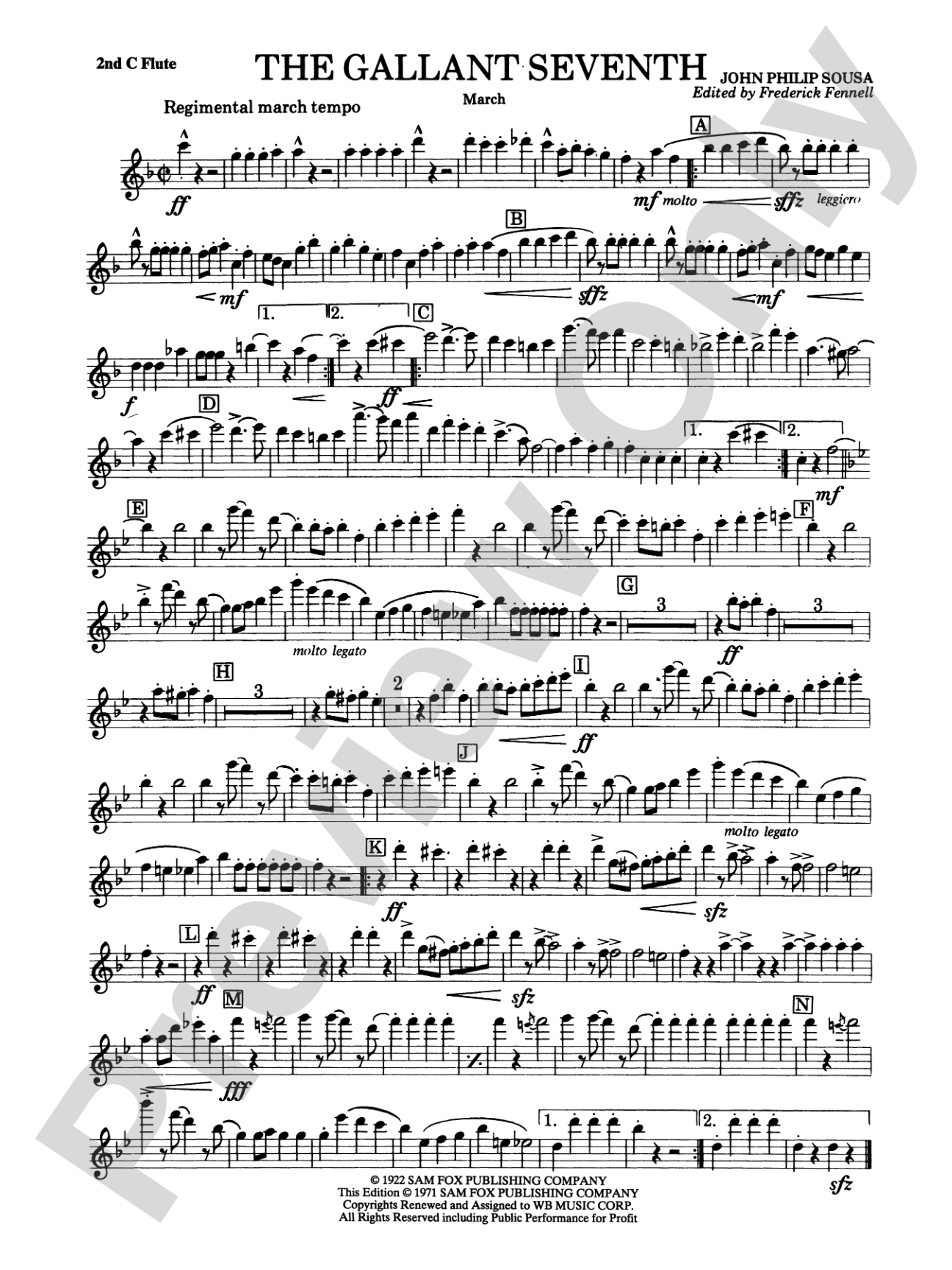 The Gallant Seventh: 2nd Flute