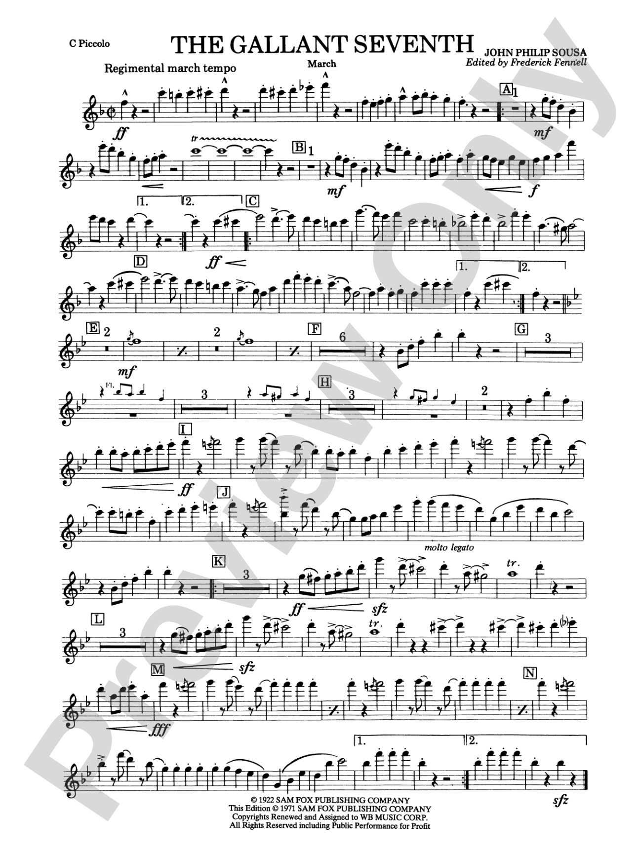 The Gallant Seventh: Piccolo