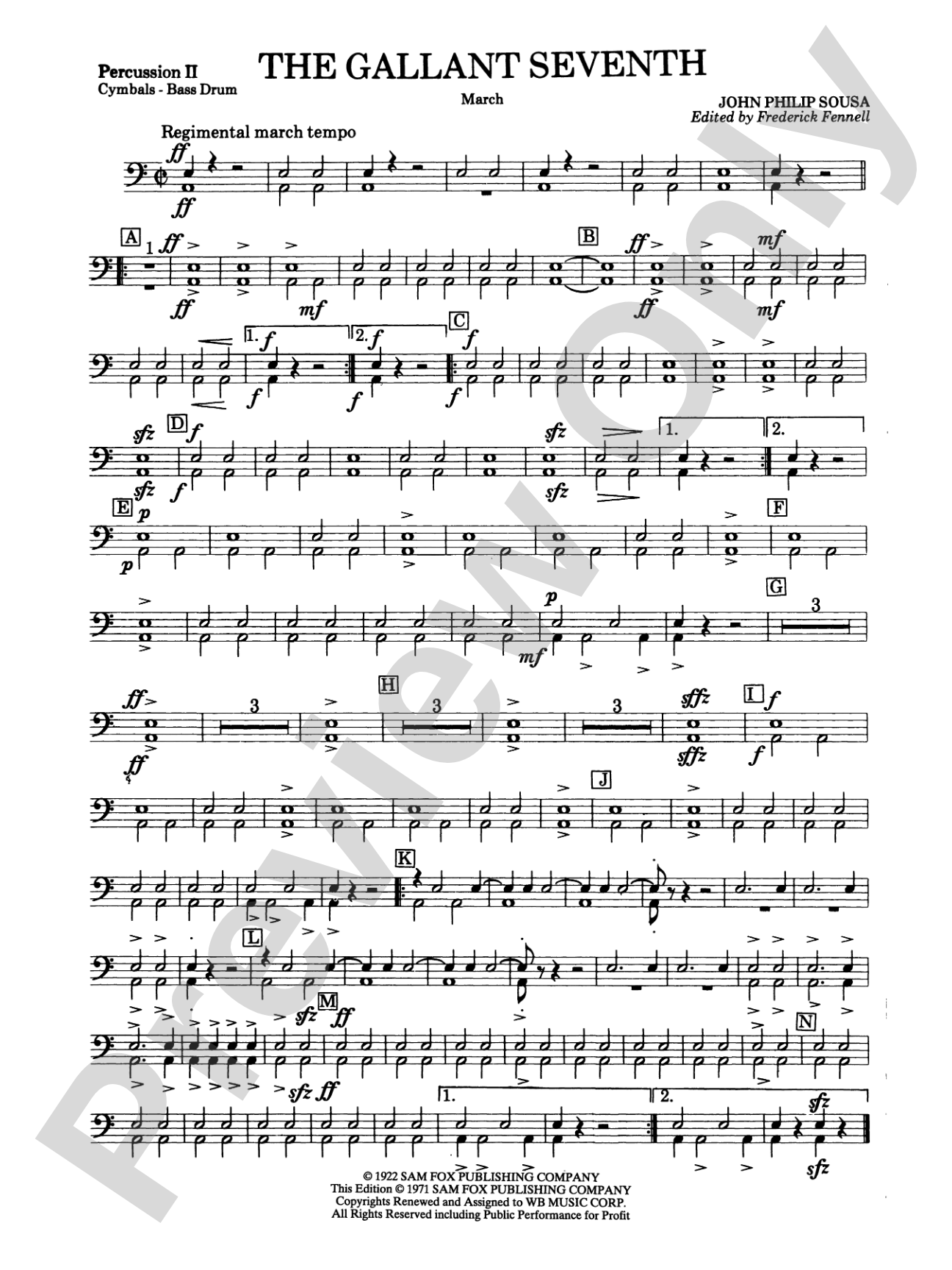 The Gallant Seventh: 2nd Percussion