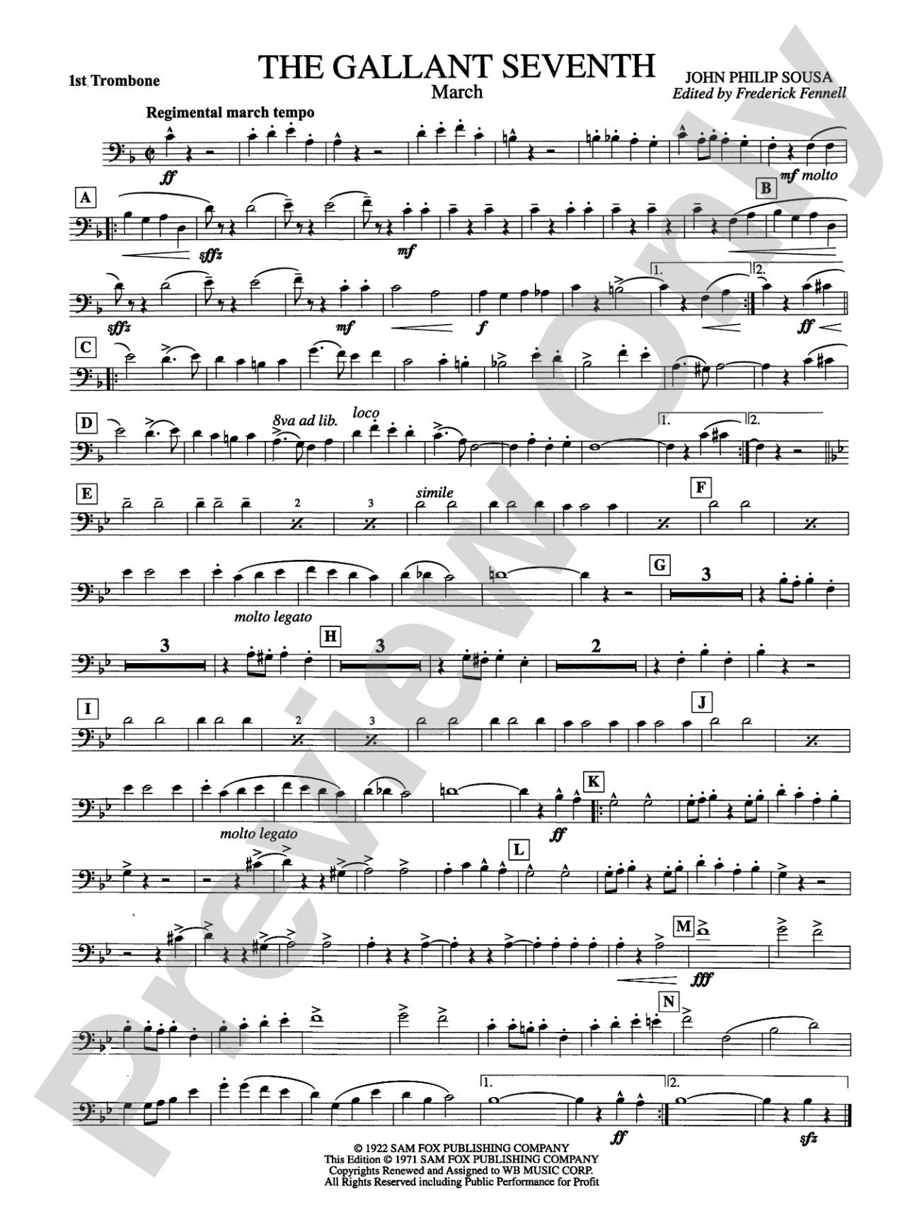 The Gallant Seventh: 1st Trombone