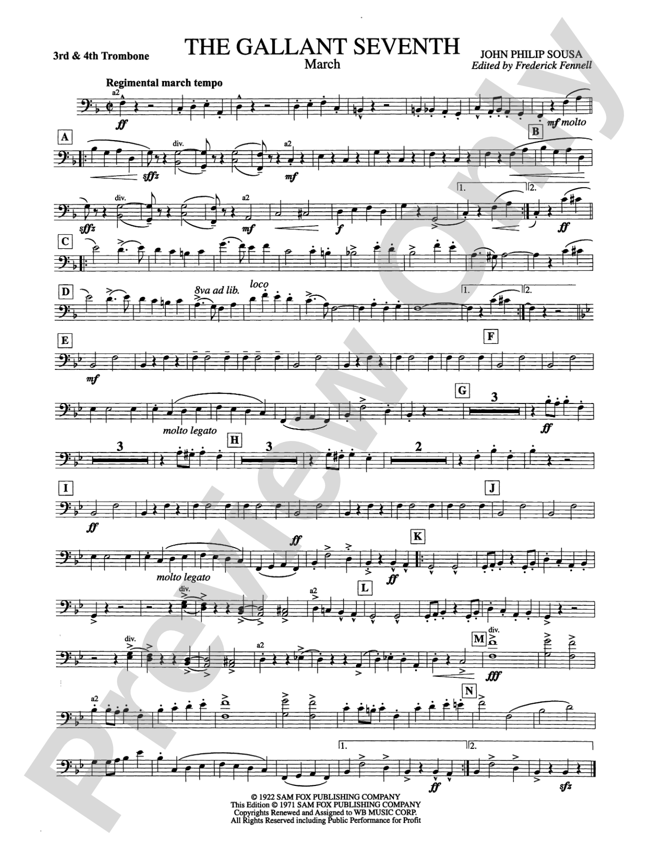 The Gallant Seventh: 3rd & 4th Trombones