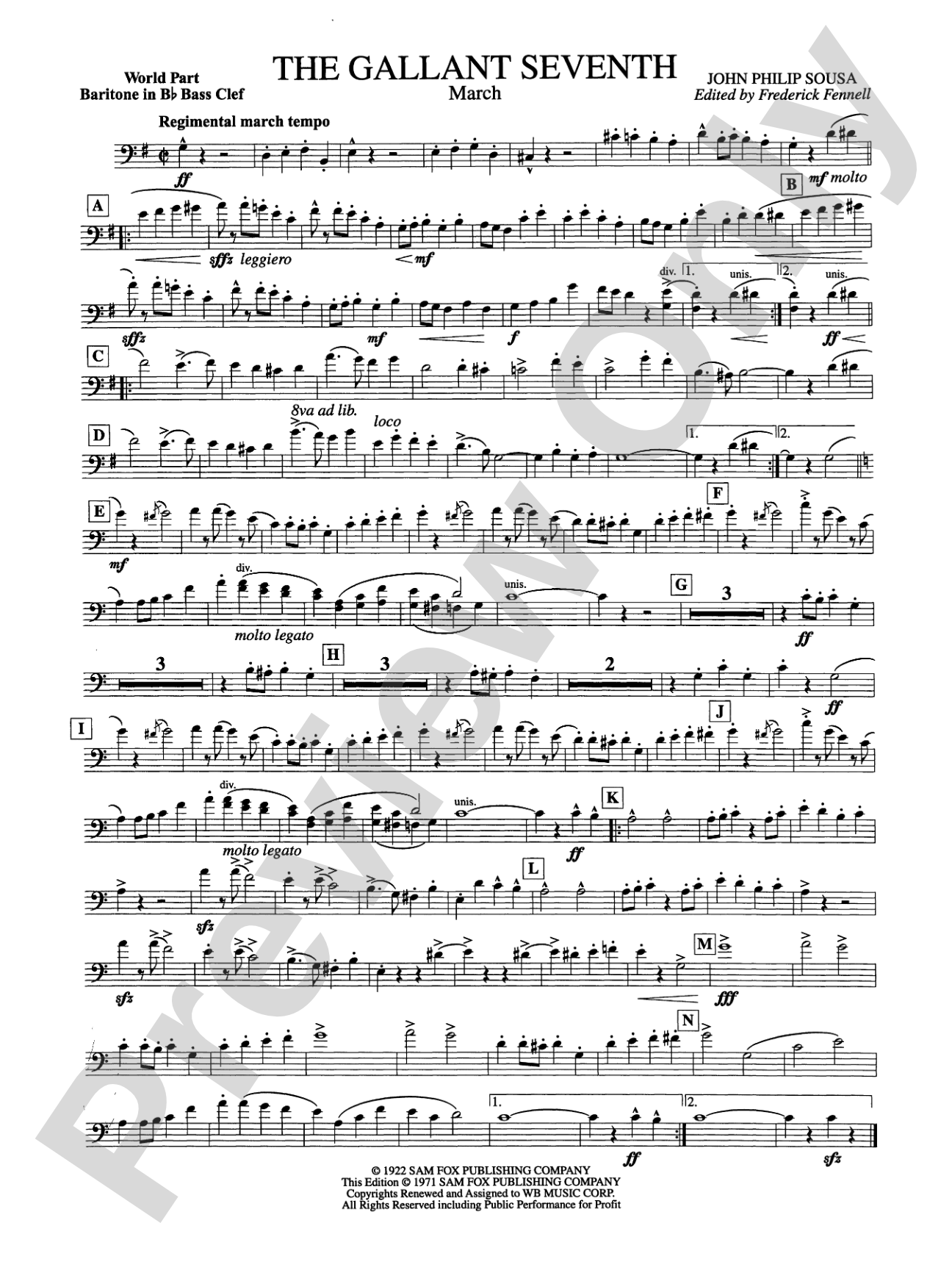 The Gallant Seventh: (wp) B-flat Baritone B.C.
