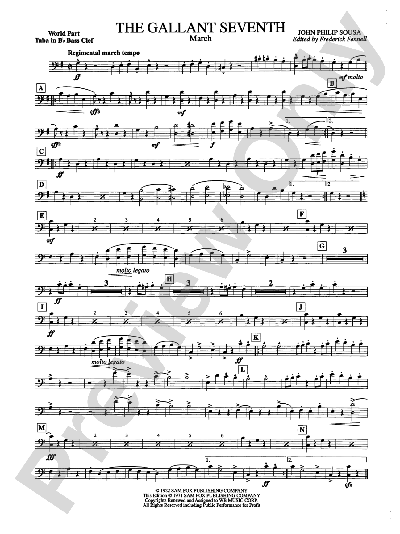 The Gallant Seventh: (wp) B-flat Tuba B.C.