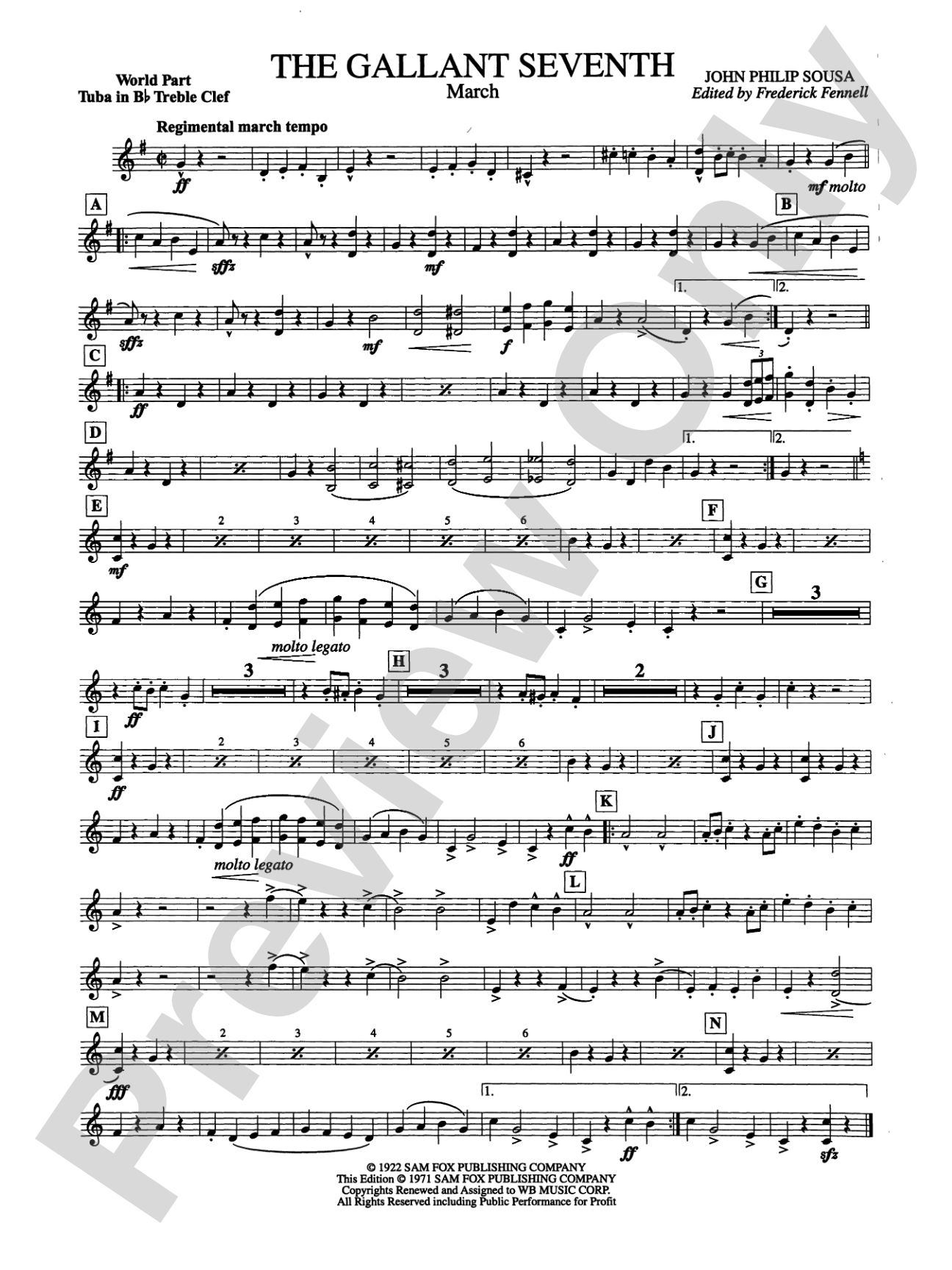 The Gallant Seventh: (wp) B-flat Tuba T.C.