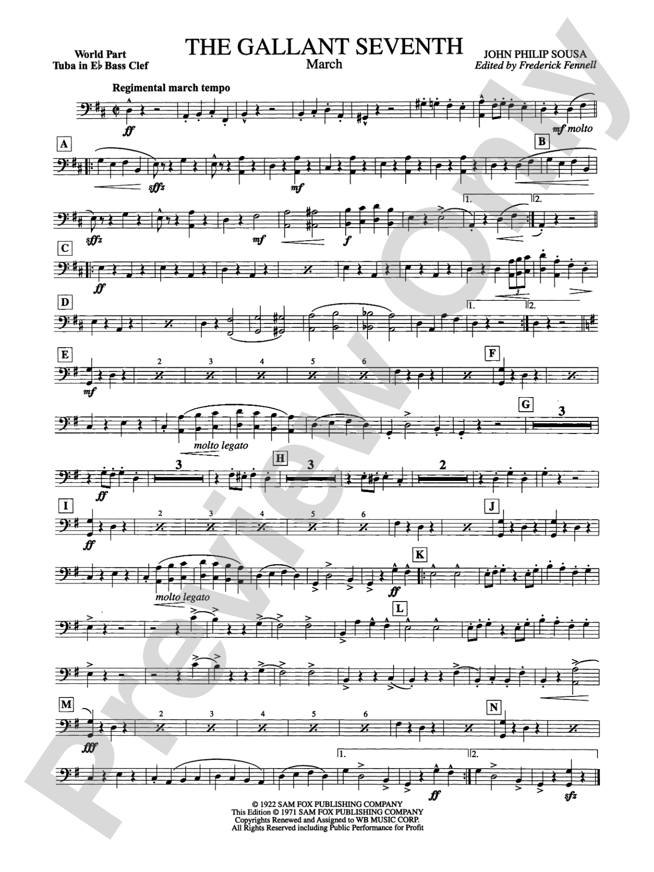 The Gallant Seventh: (wp) E-flat Tuba B.C.