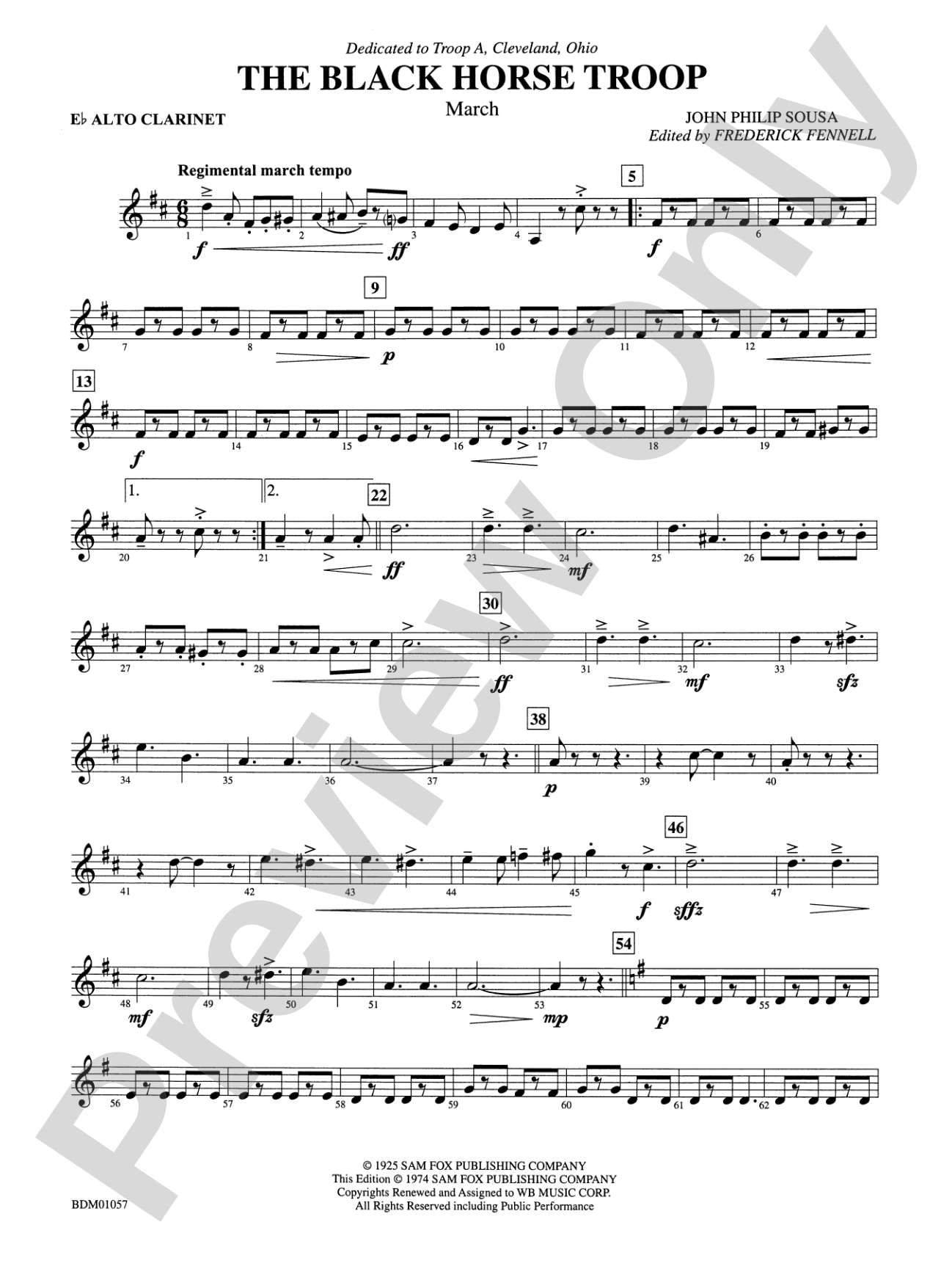 Black Horse Troop: E-flat Alto Clarinet