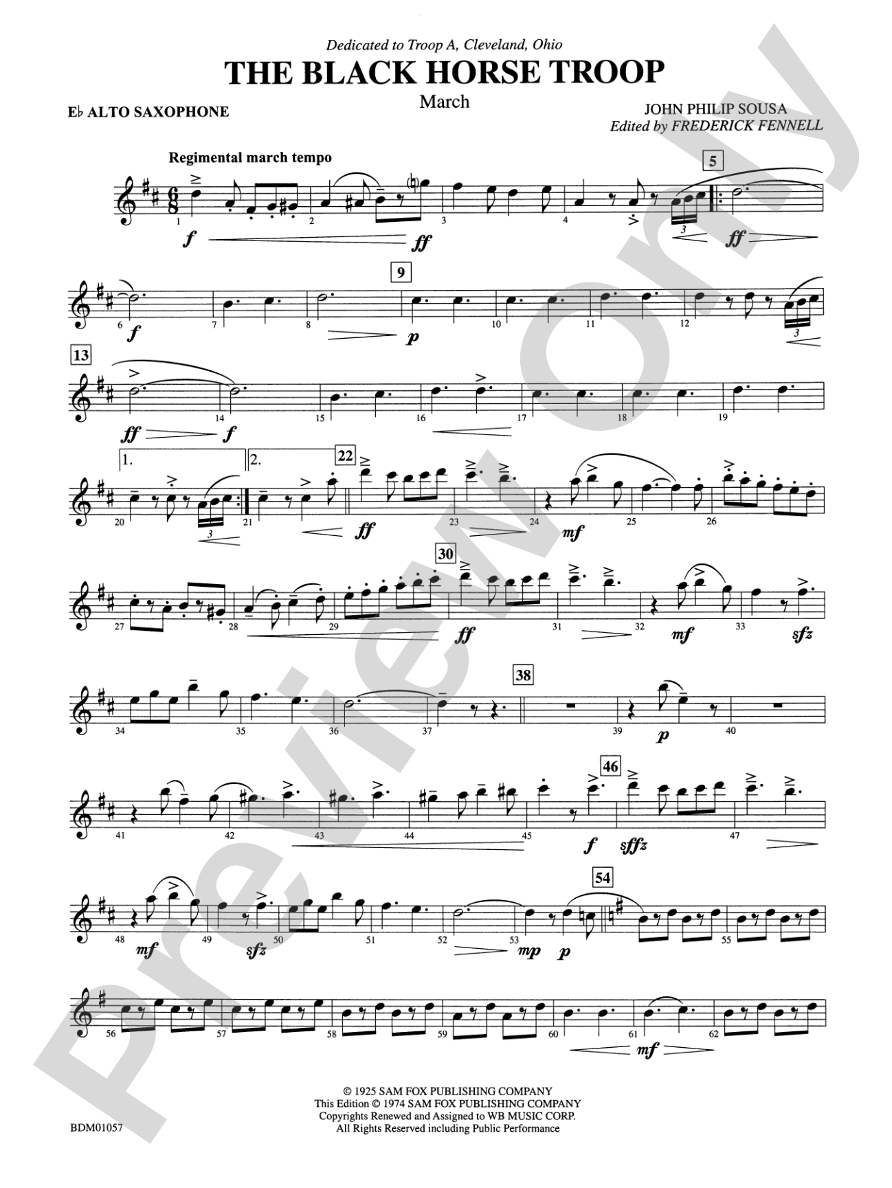 Black Horse Troop: E-flat Alto Saxophone